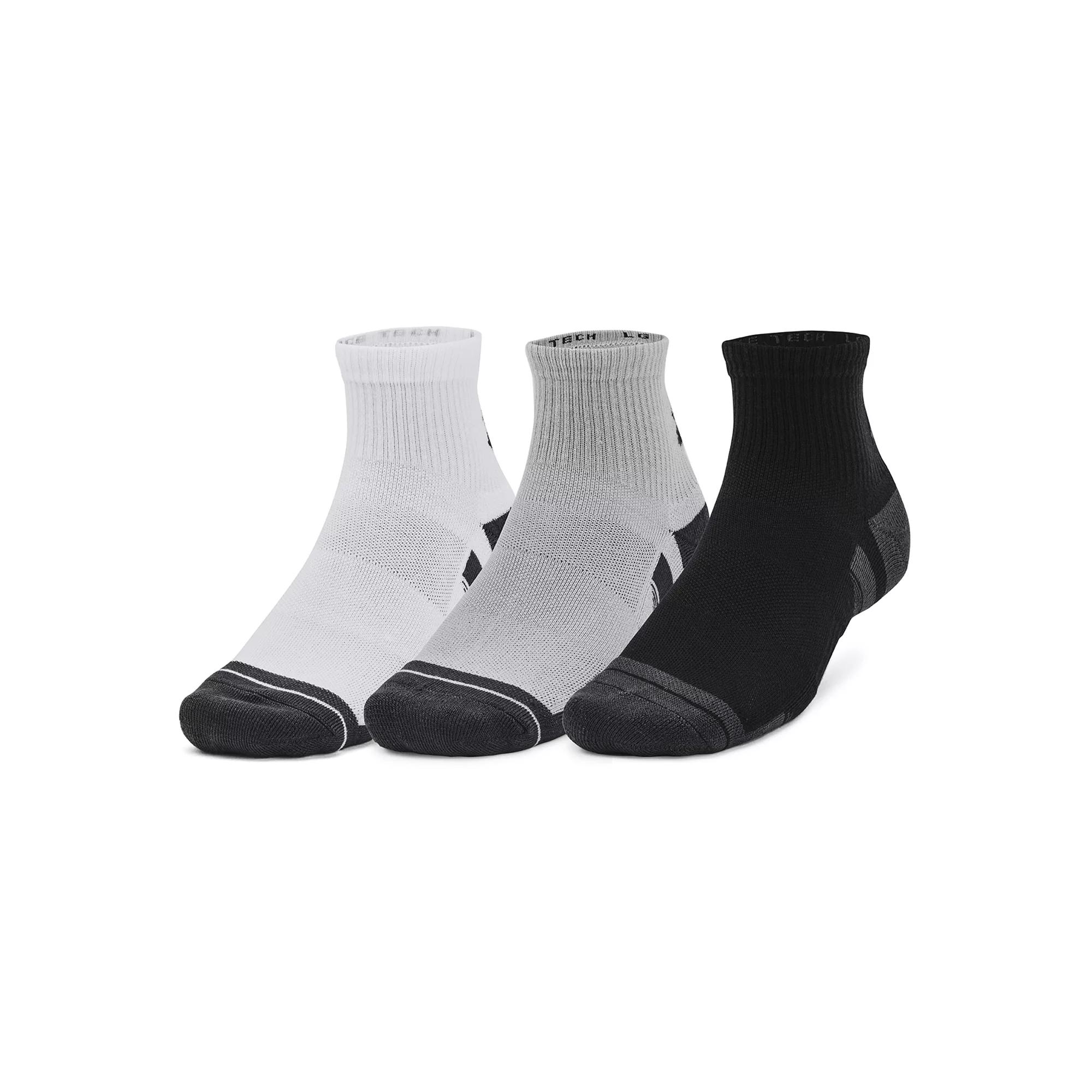 Under Armour Performance Tech 3-Pack Quarter Socks, Women's, Size: Large, Gray Product Image