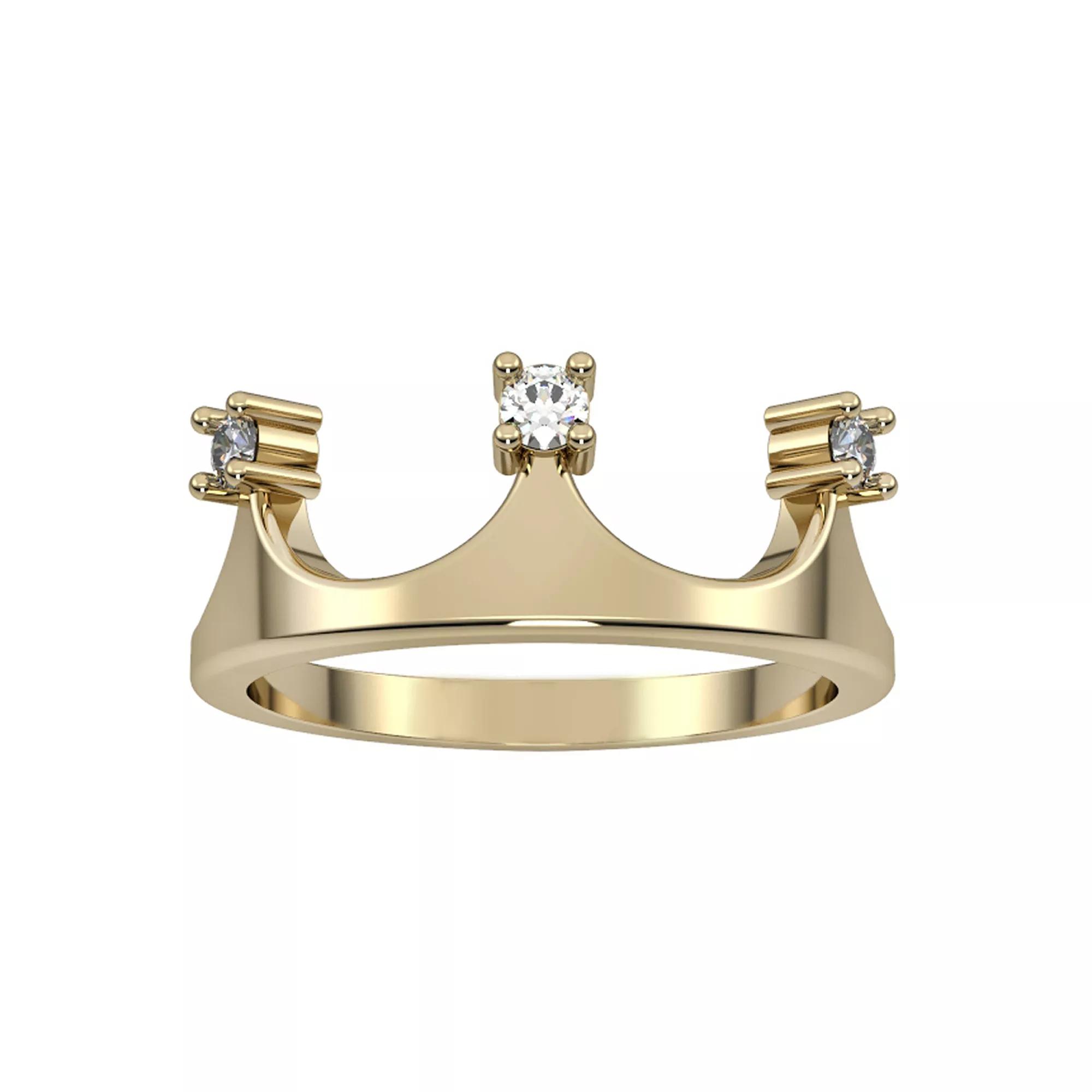 10k Gold Diamond Accent Crown Ring, Women's, Size: 7 Product Image