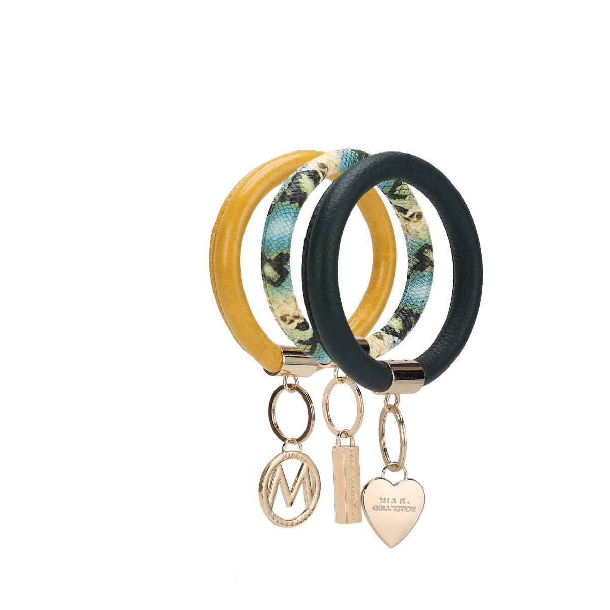 MKF Collection Women's Jasmine Bangle Bracelet Keyring Set Female Product Image