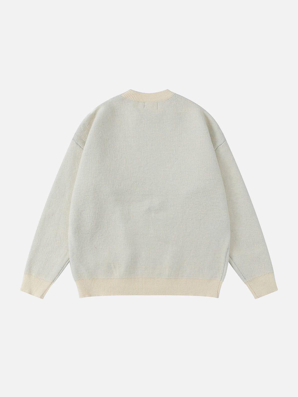 Aelfric Eden Fringe Letter Jacquard Sweater Product Image