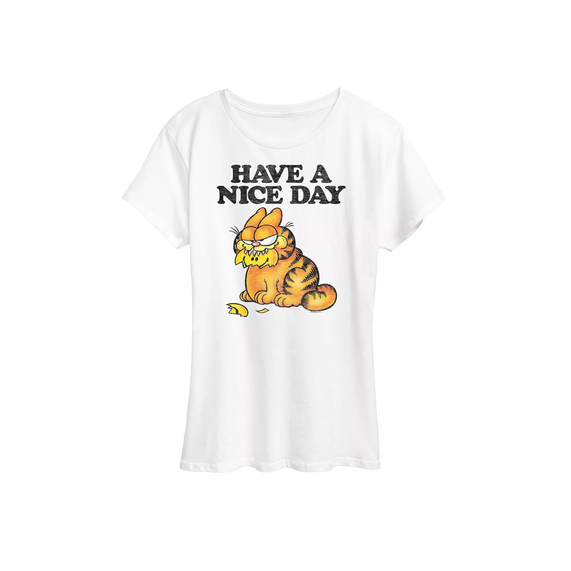 Women's Garfield Have A Nice Day Retro Graphic Tee, Girl's,  Product Image