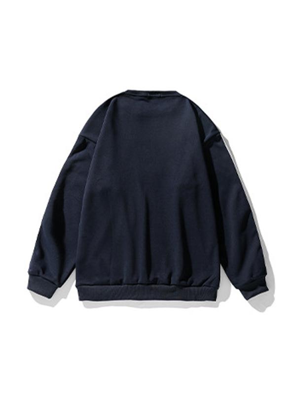 Men's Fleece Contrast Color Piping Detail Sweatshirt Product Image