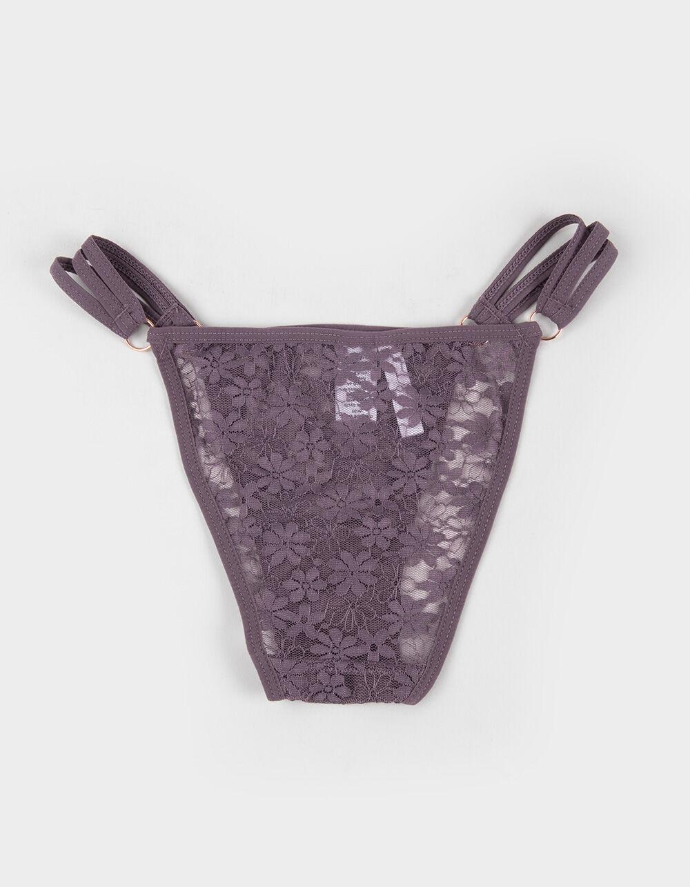 FULL TILT Side Strappy Lace Cheeky Panties - MAROON Product Image