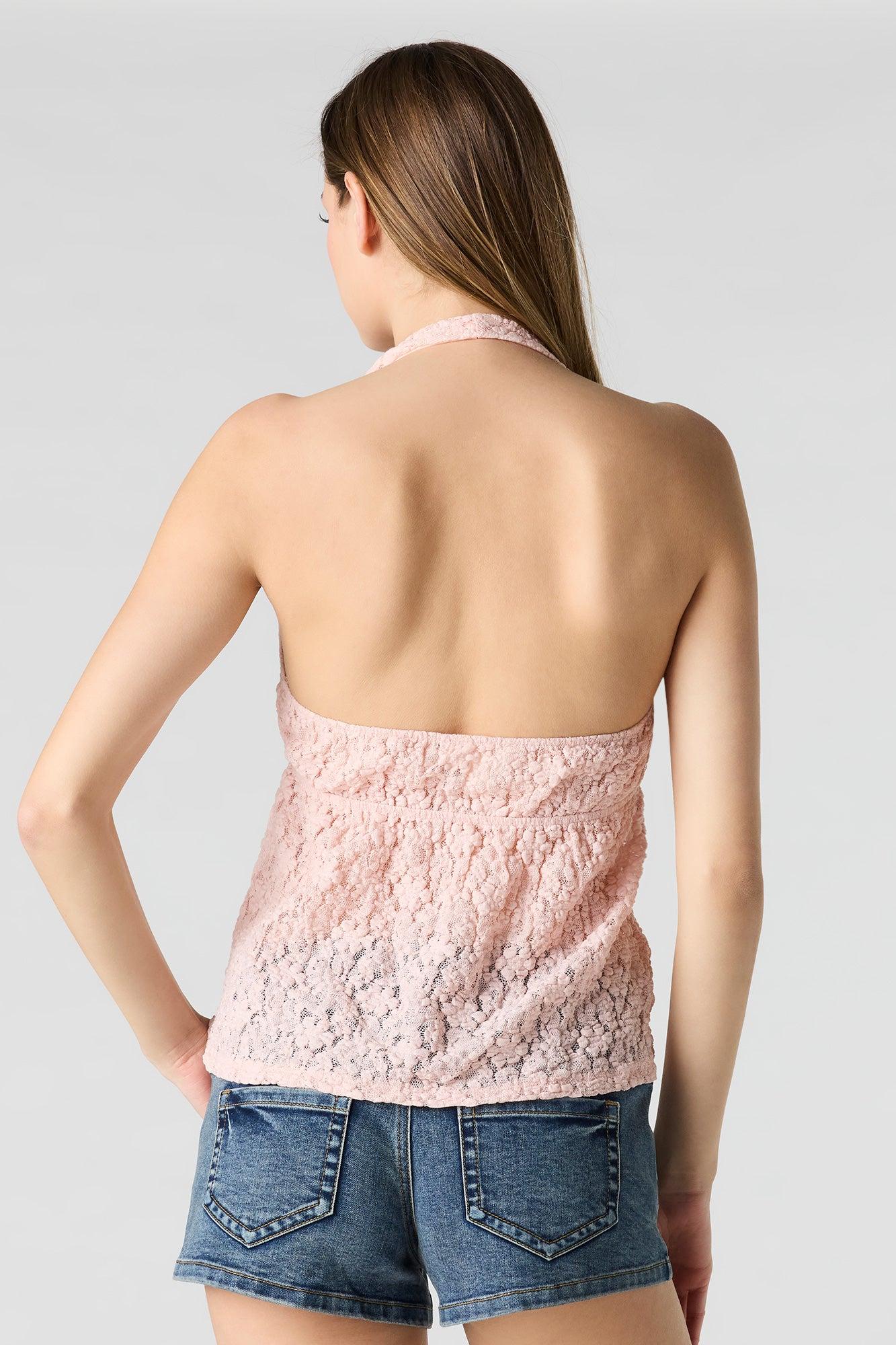 Lace Halter Babydoll Top Female Product Image