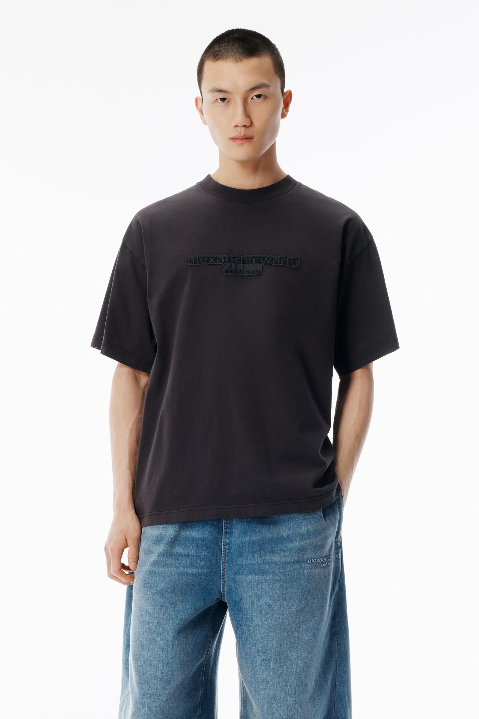 Washed Grey Jersey Logo Long-sleeve Tee Product Image