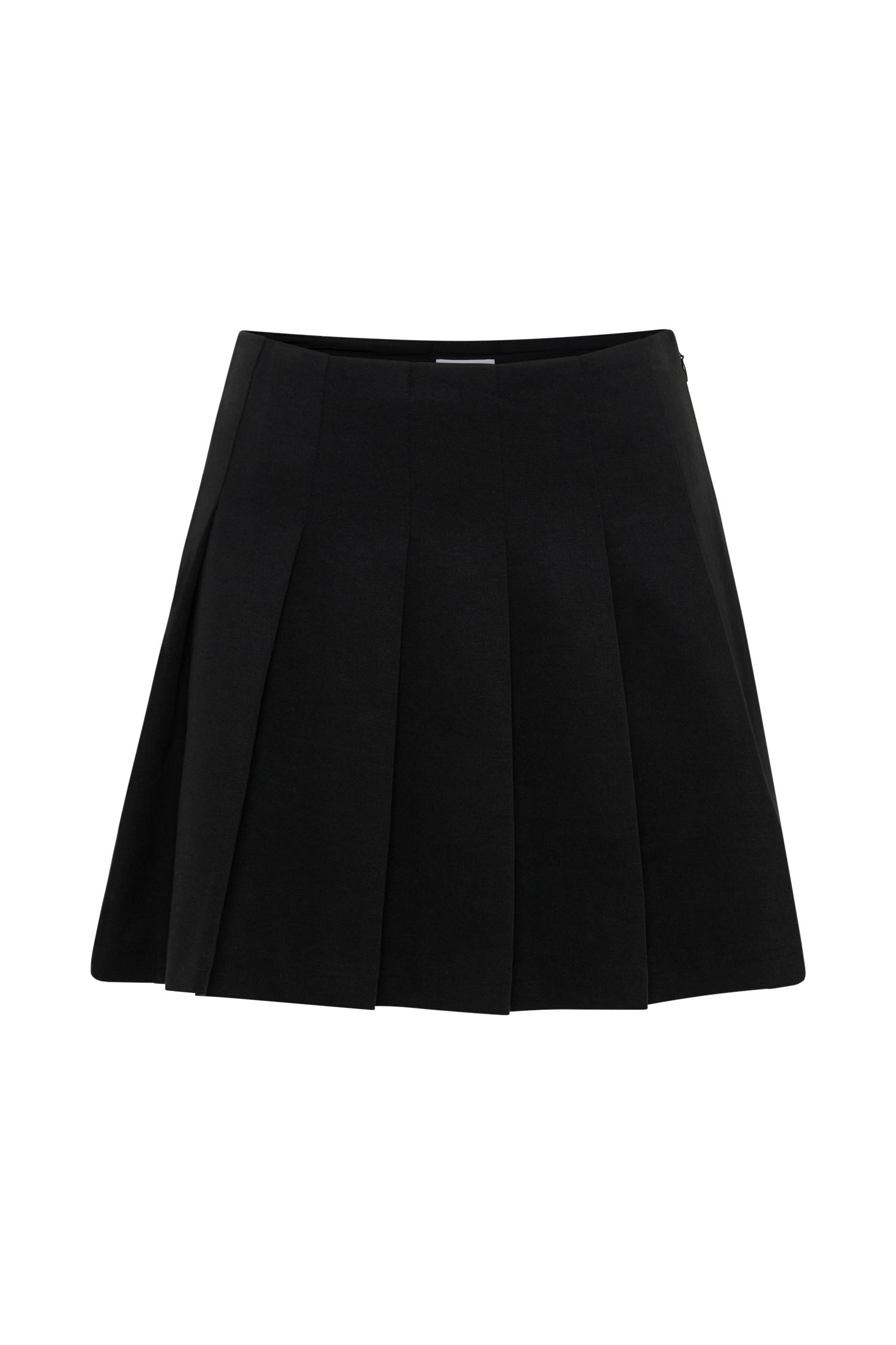 Julianna Cotton Pleated Mini Skirt - Black Product Image