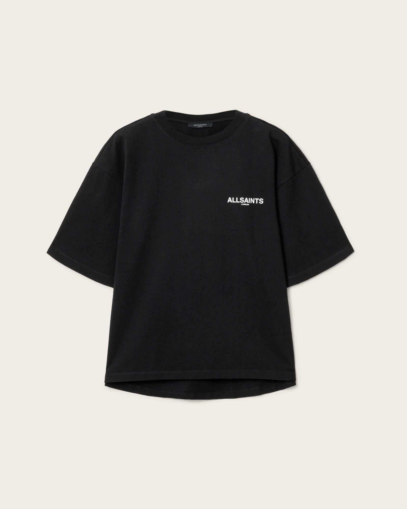Halis Oversized Amelie T-Shirt Black | ALLSAINTS US Product Image
