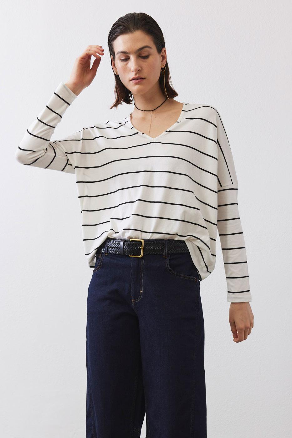 The Striped Dolman Long Sleeve Top Product Image