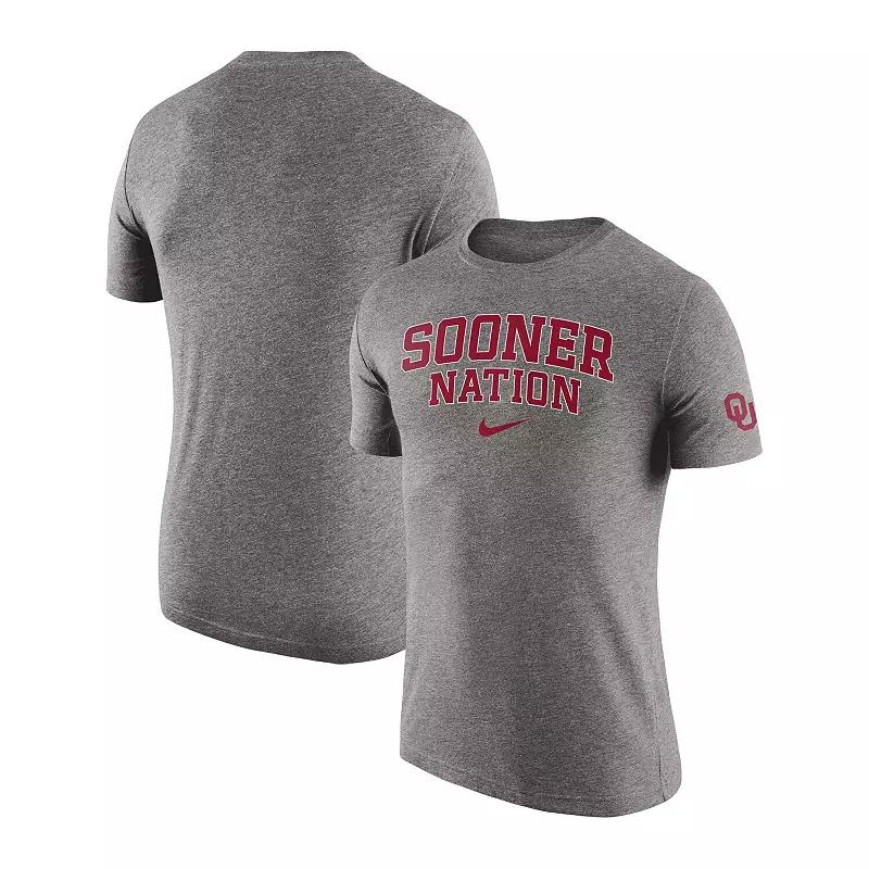 Mens Nike Heathered Gray Oklahoma Sooners 2-Hit Tri-Blend T-Shirt Product Image