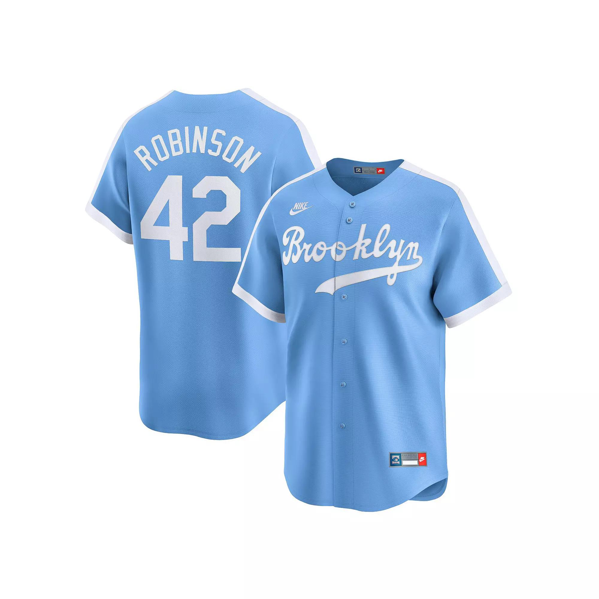 Men's Nike Jackie Robinson Royal Brooklyn Dodgers Throwback Cooperstown Collection Limited Jersey, Size: Large, Mlb Blue Product Image