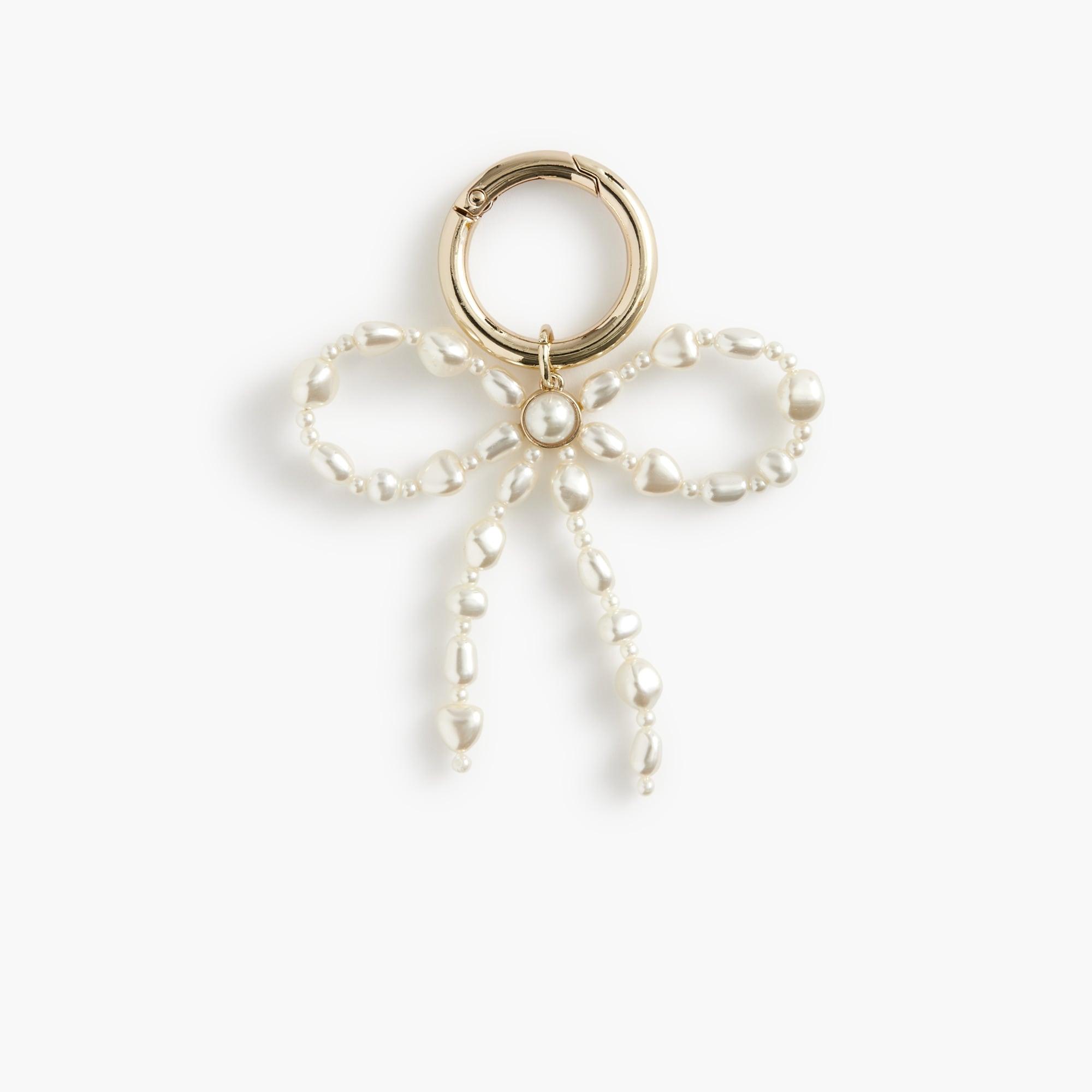 Faux-pearl bow bag charm Product Image