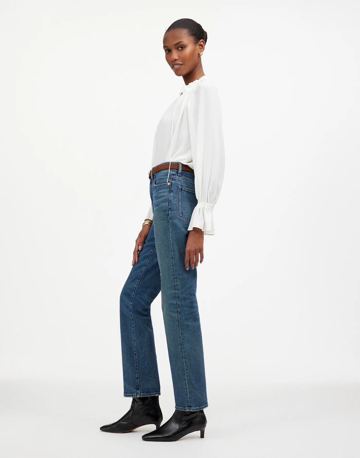Madewell x Kaihara Denim The Rail Straight Jean in Hornbook Wash Product Image