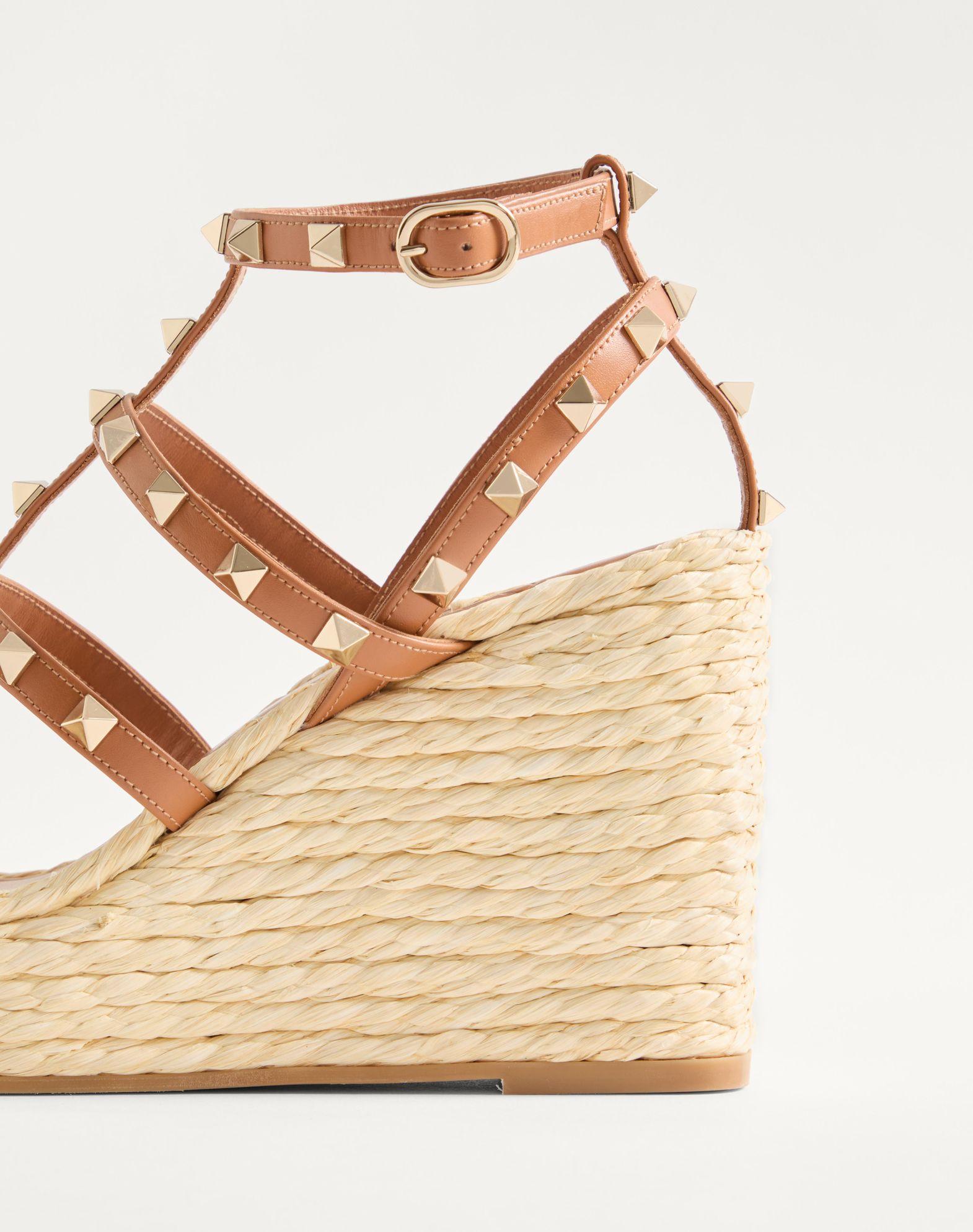 Rockstud Wedge Sandal With Calfskin Straps 95Mm Product Image