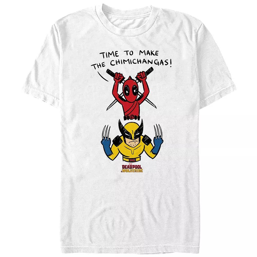 Men's Marvel Deadpool And Wolverine Time To Make The Chimichangas Graphic Tee, Size: XS, White Product Image