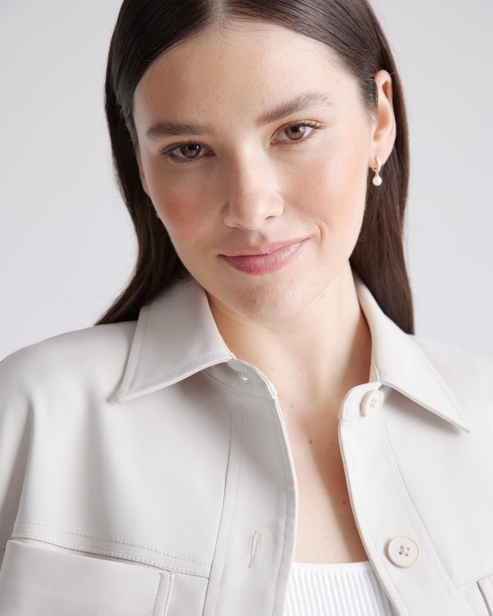 Quince | Women's Stretch Crepe Cropped Jacket Size XL, Recycled Polyester / Spandex Product Image