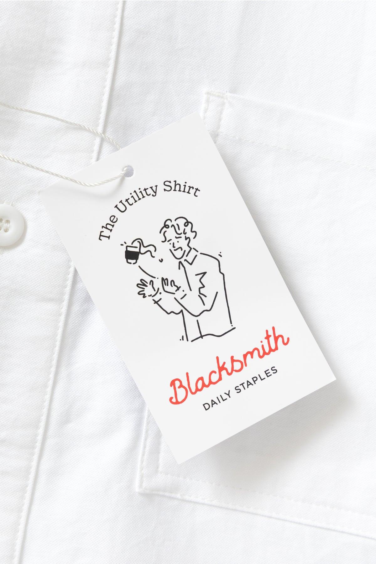 Blacksmith - 'Boxford' Short Sleeve Utility Shirt - White Product Image