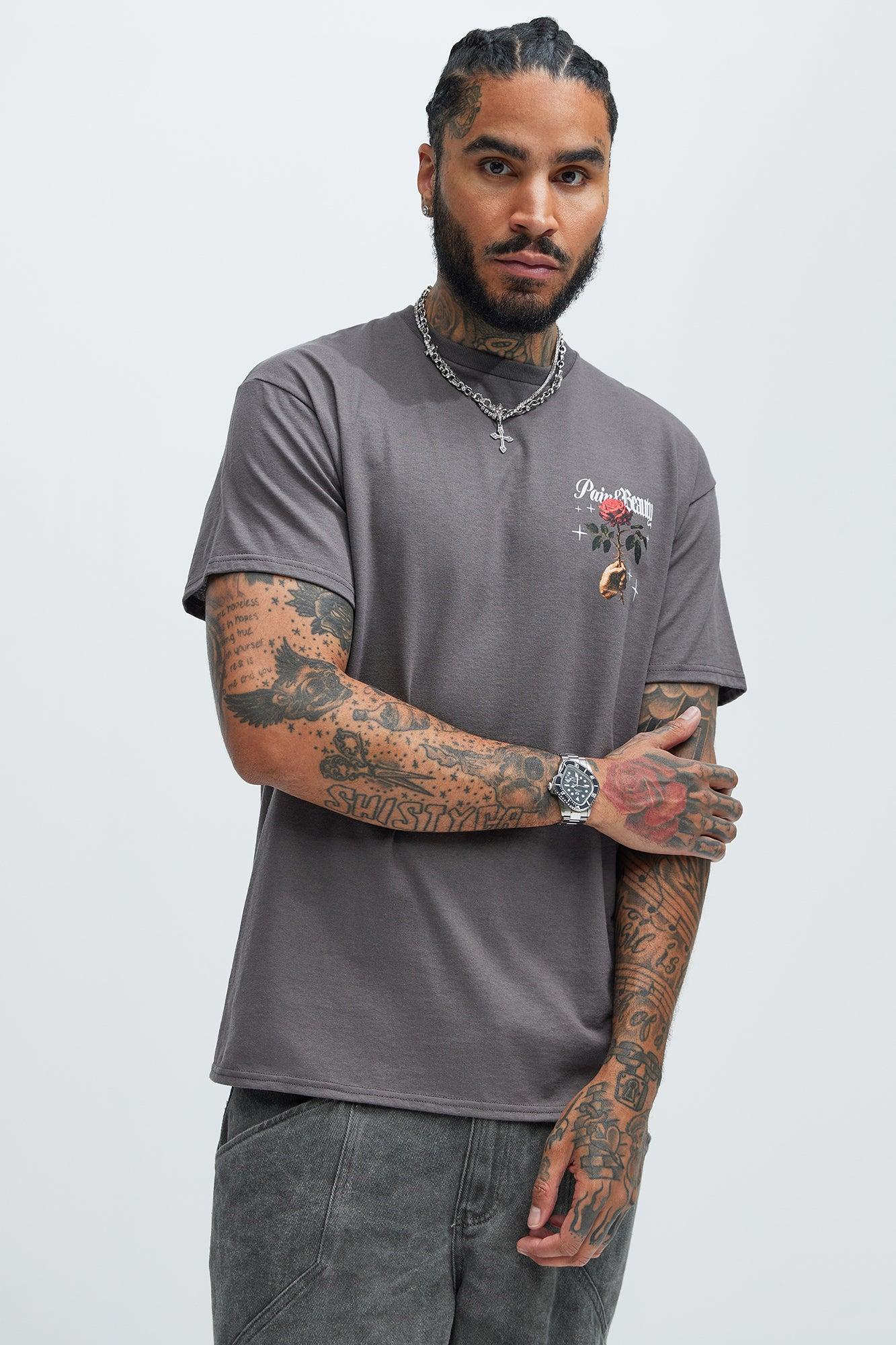 Pain & Beauty Short Sleeve Tee - Charcoal Product Image