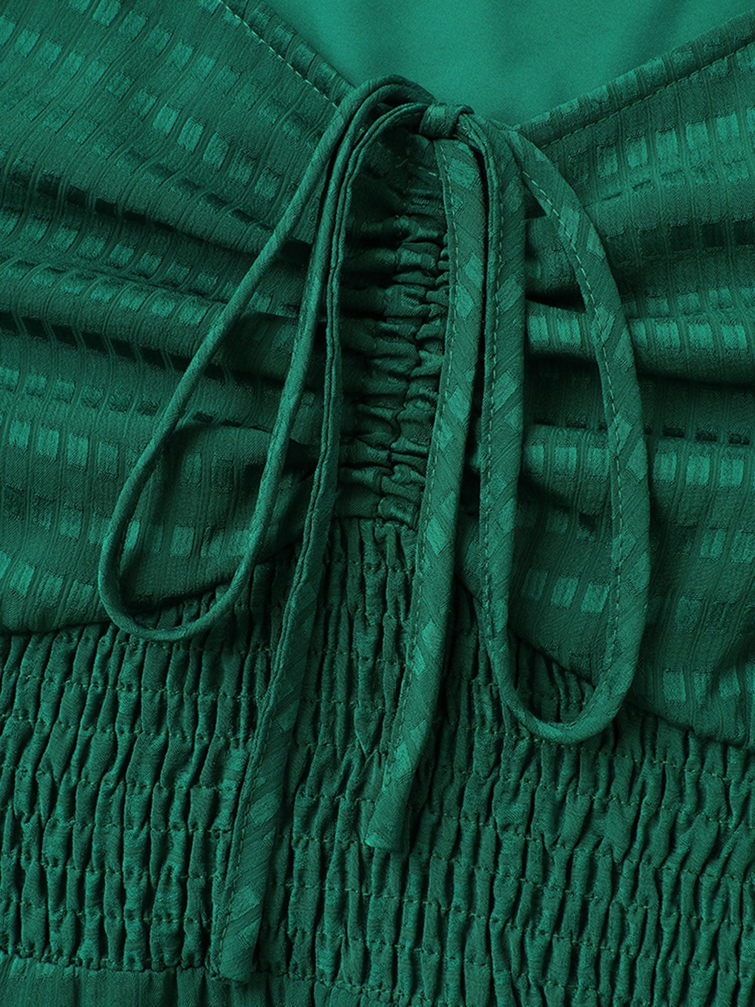 Drawstring Cinched-Bust Sweetheart Maxi Dress Female Product Image