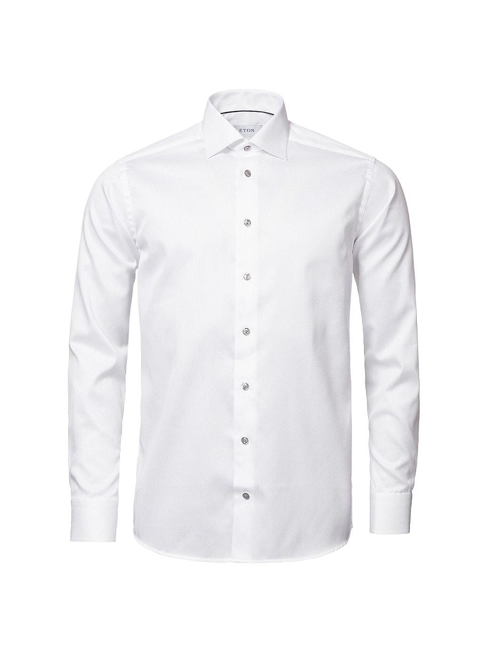 Mens Contemporary-Fit Twill Dress Shirt with Grey Details Product Image