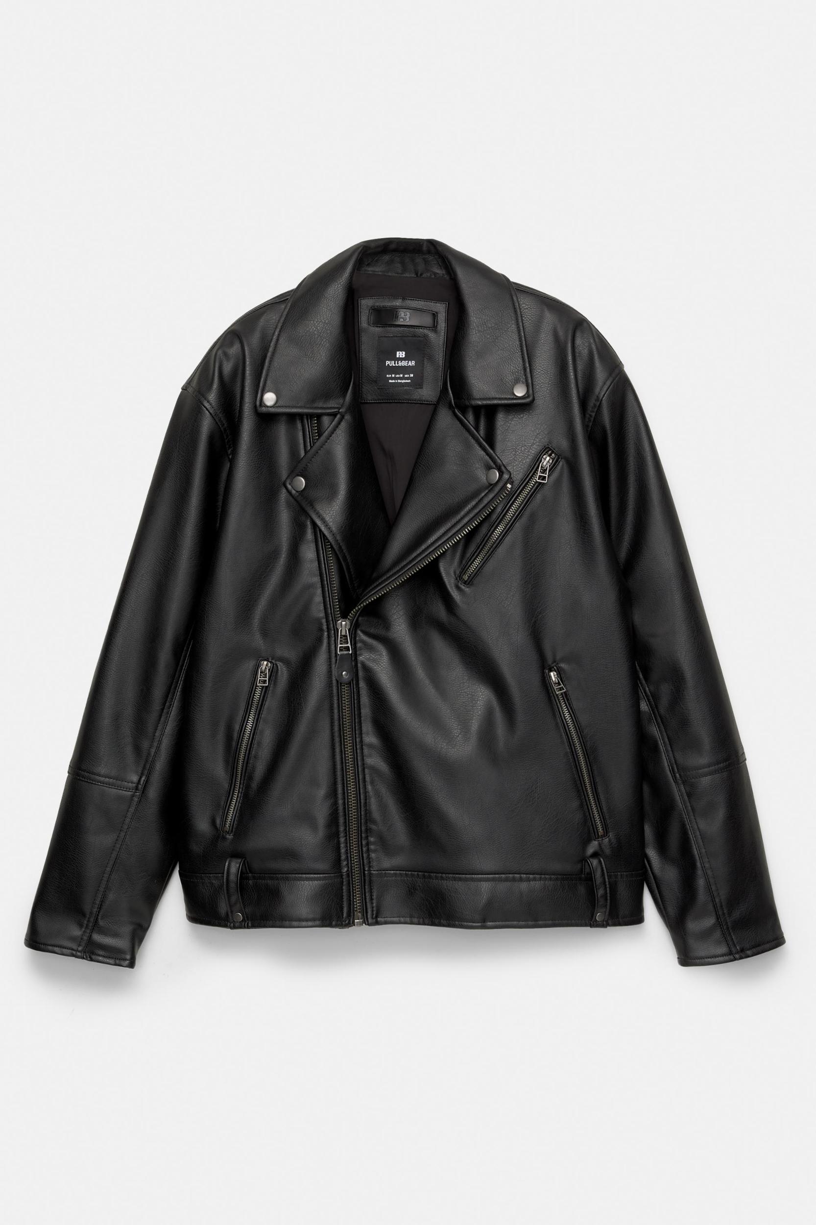 Faux leather biker jacket Product Image
