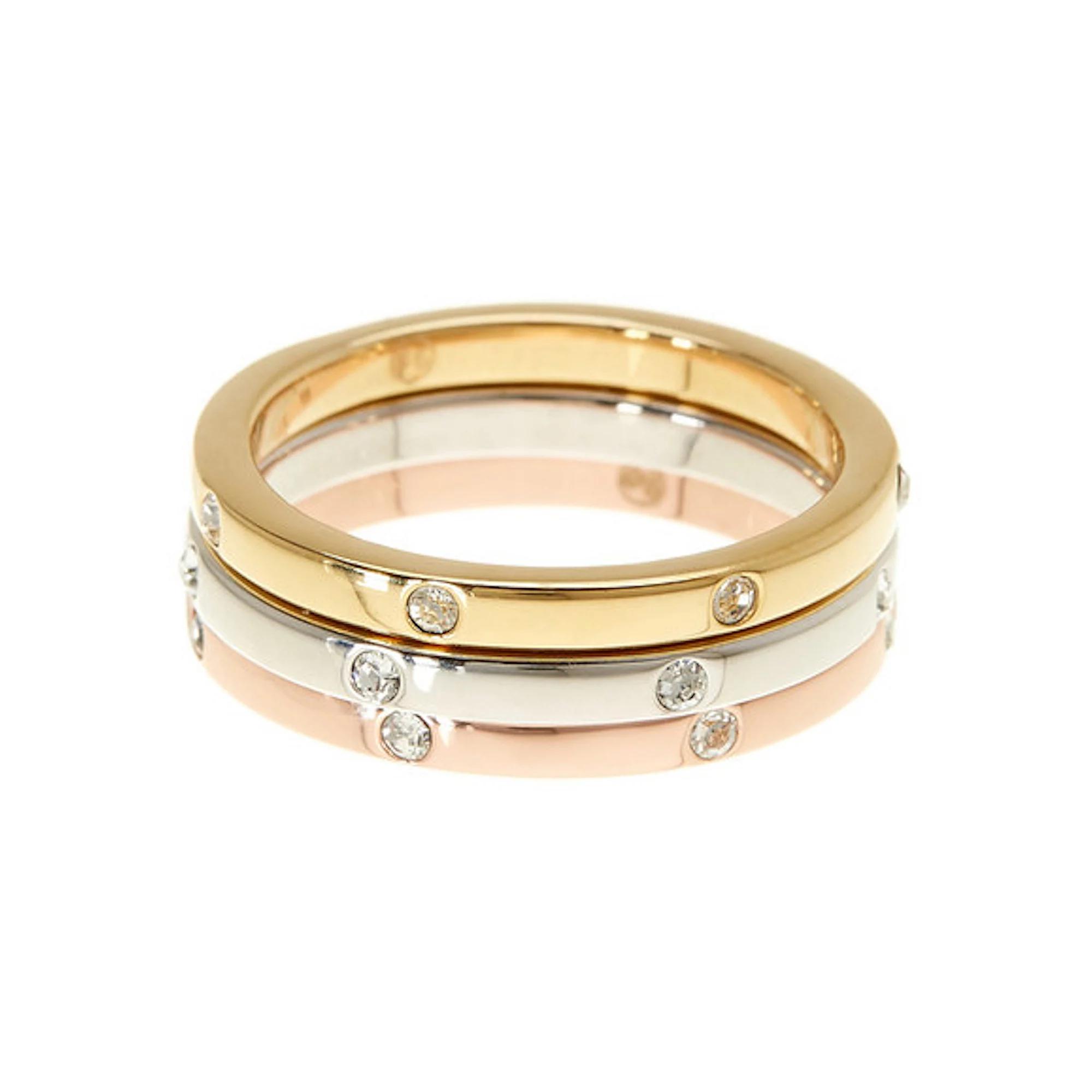 Adornia 14k Gold & Rose Gold Plated Stainless Steel Cubic Zirconia Dotted Eternity Band Trio Set, Women's,  Product Image