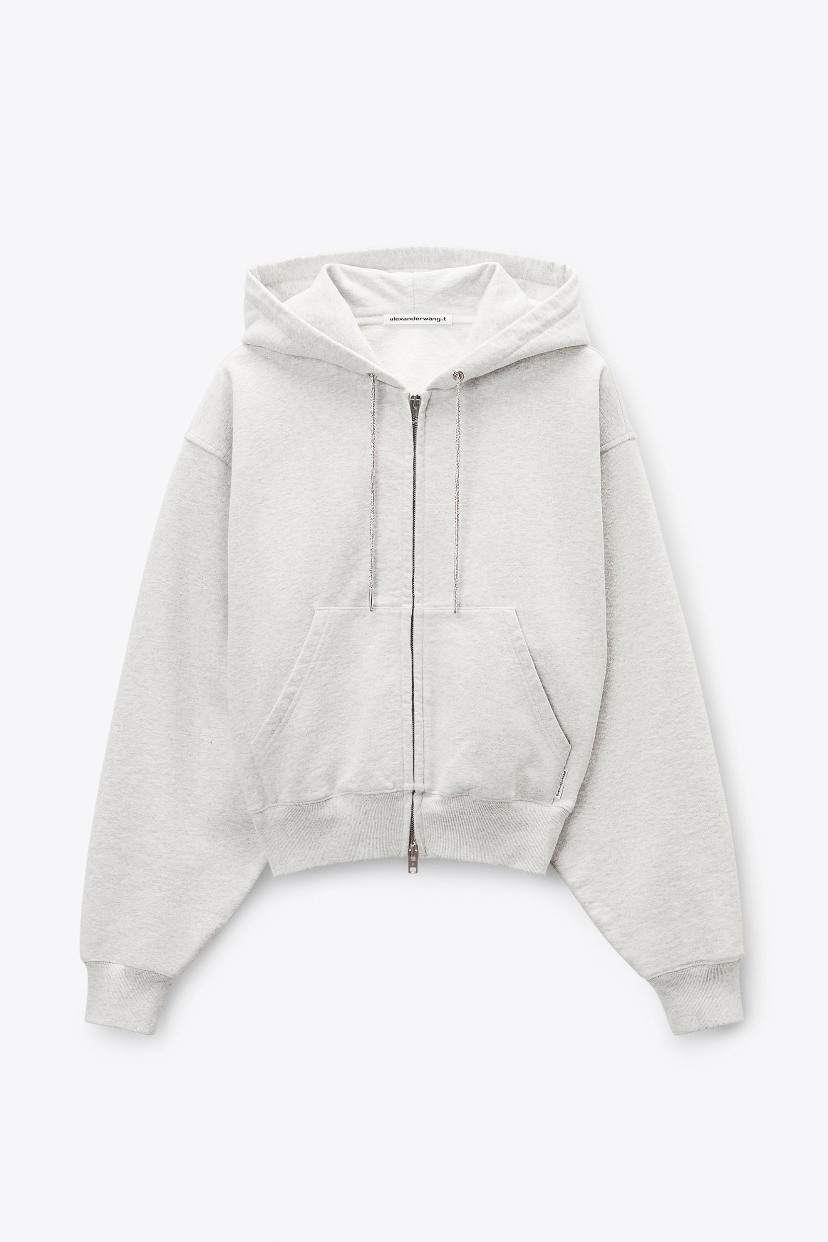 Grey Cotton Terry Sweatpant With Crystal Hotfix Drawcord  Product Image