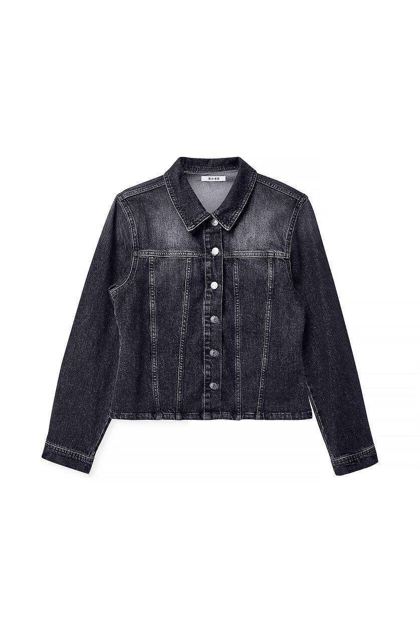 Long Sleeved Fitted Denim Shirt Product Image