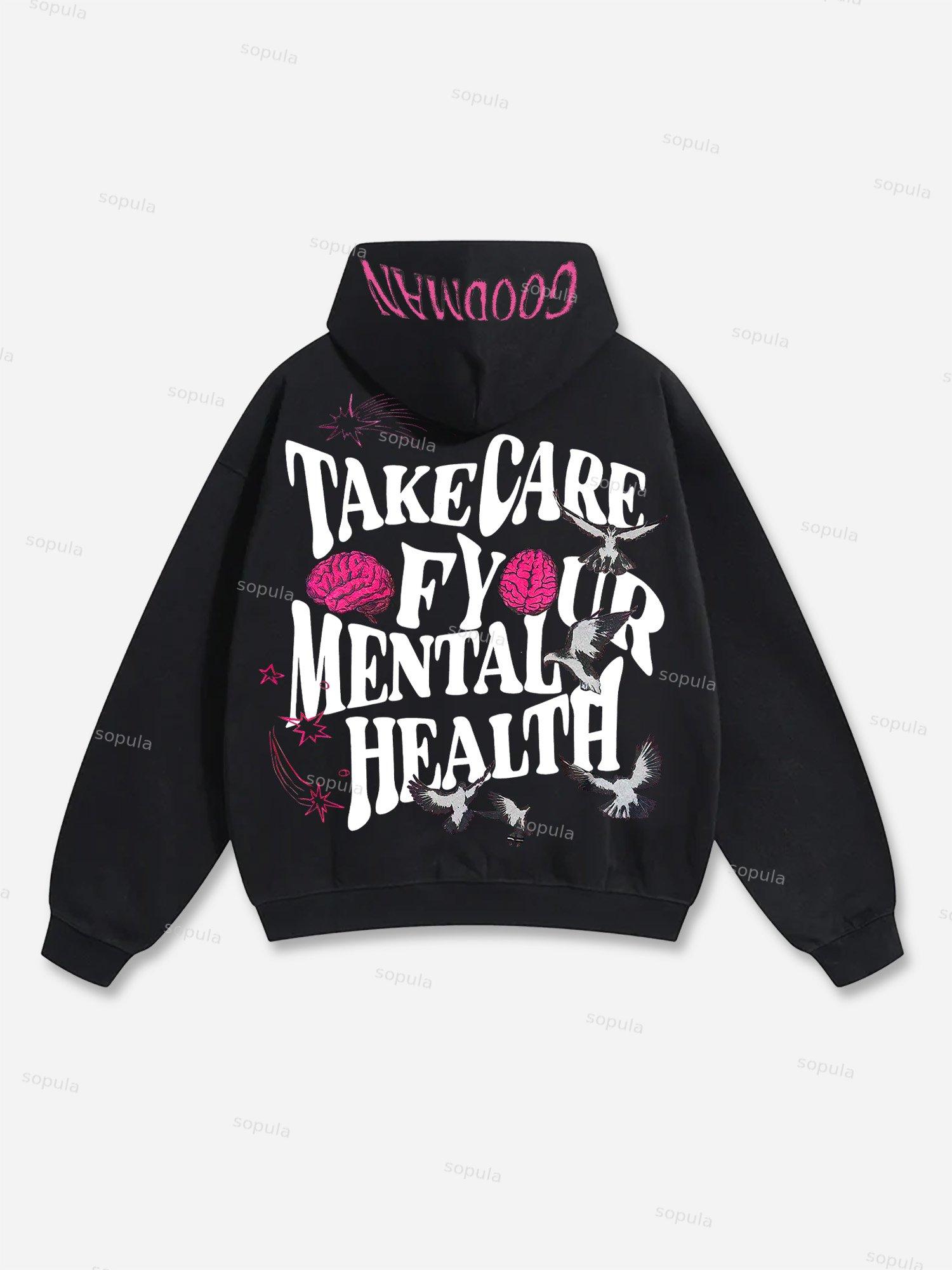 Mental Health Matter Pigeon Graphic Street Hoodie Product Image