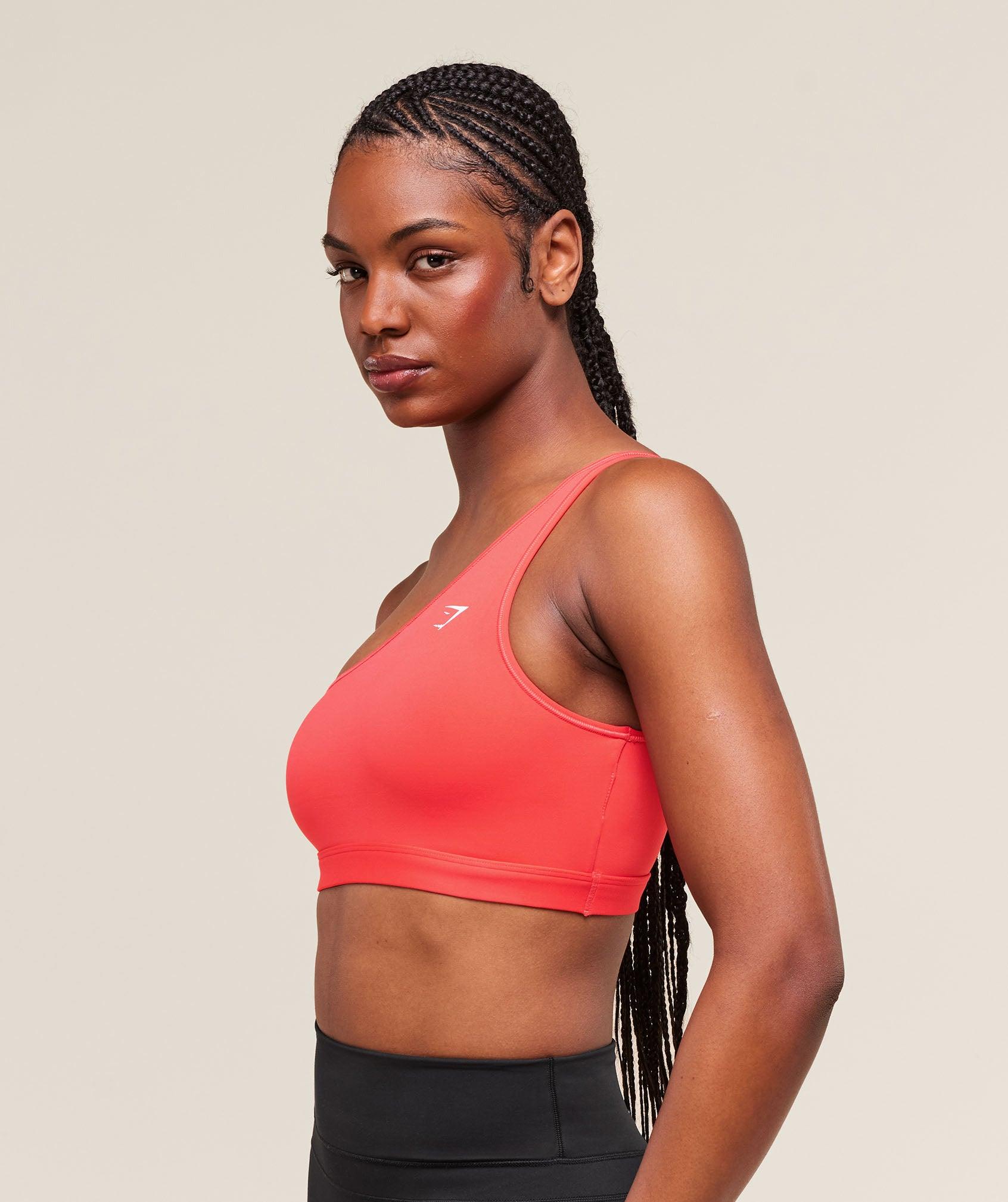 Gymshark Asymmetric Sports Bra - Coral Red Female Product Image