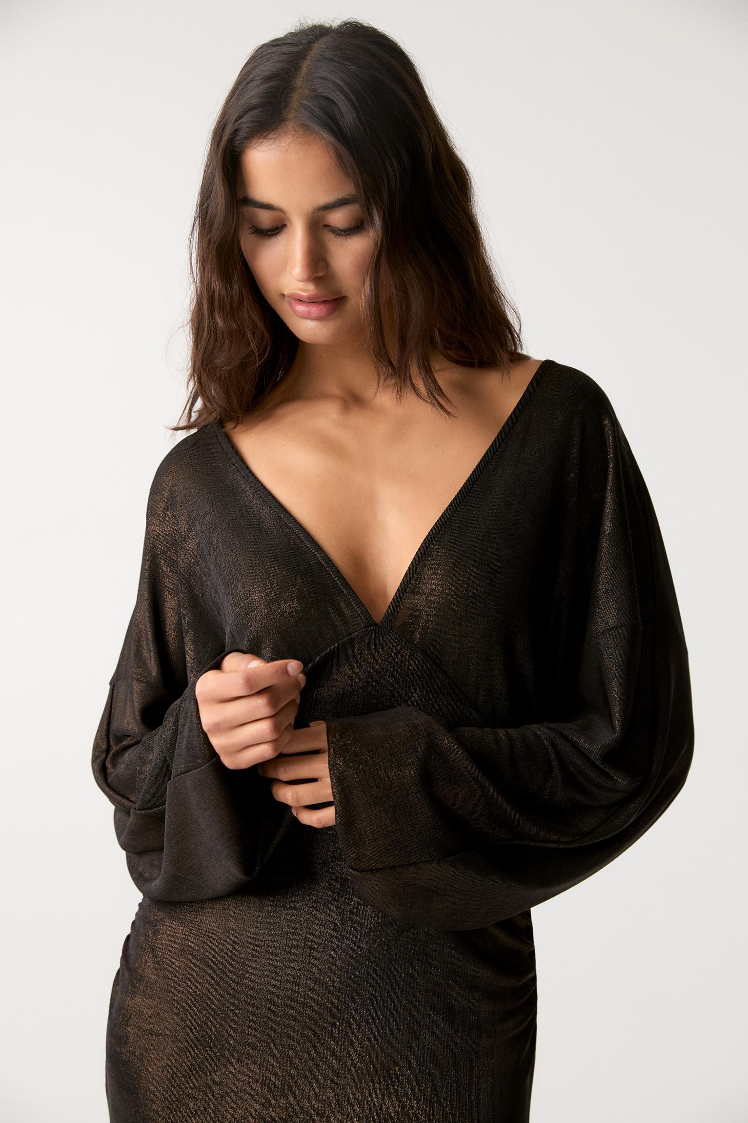 Short metallic fabric dress Product Image