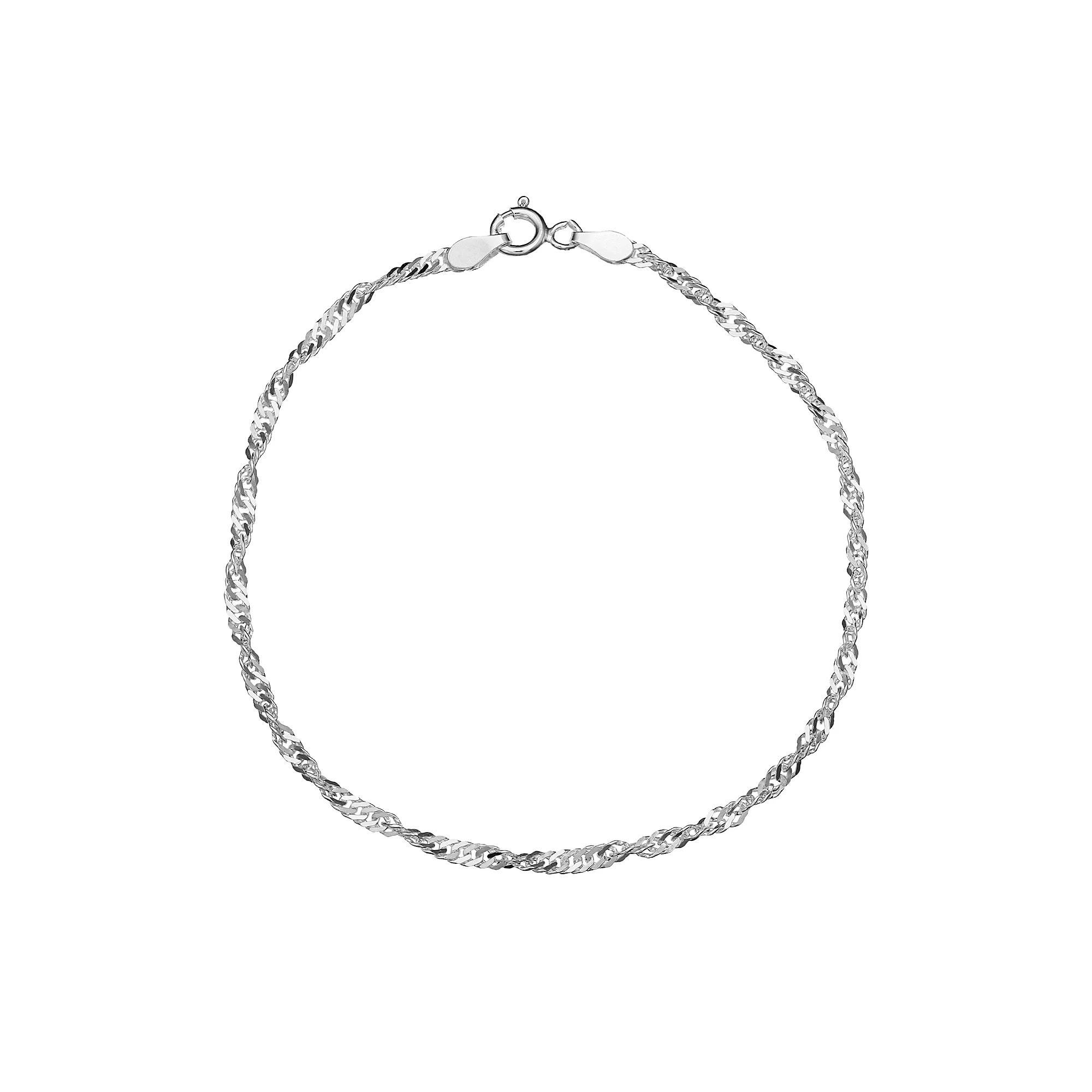 PRIMROSE Sterling Silver Rope Chain Bracelet, Women's, Size: 8", Grey Product Image