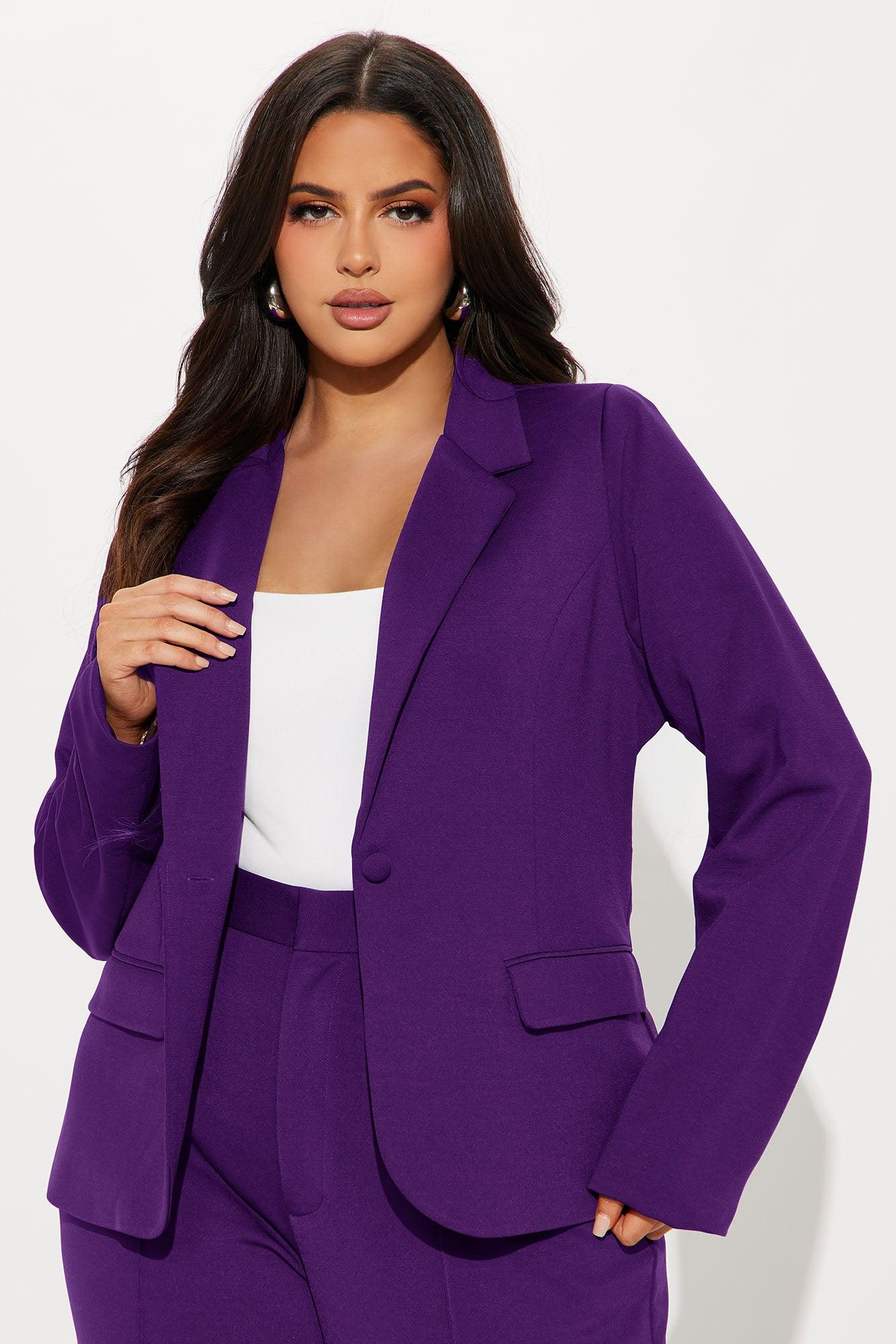 Business Per Usual Blazer Pant Set - Plum Female Product Image