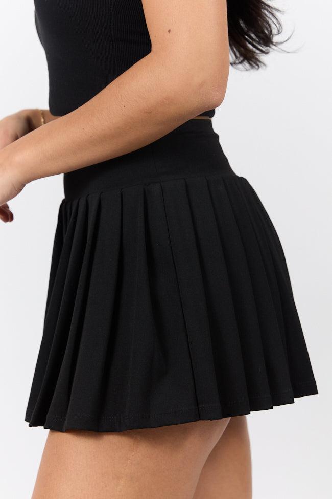 For The Win Black Pleated Tennis Skirt Product Image