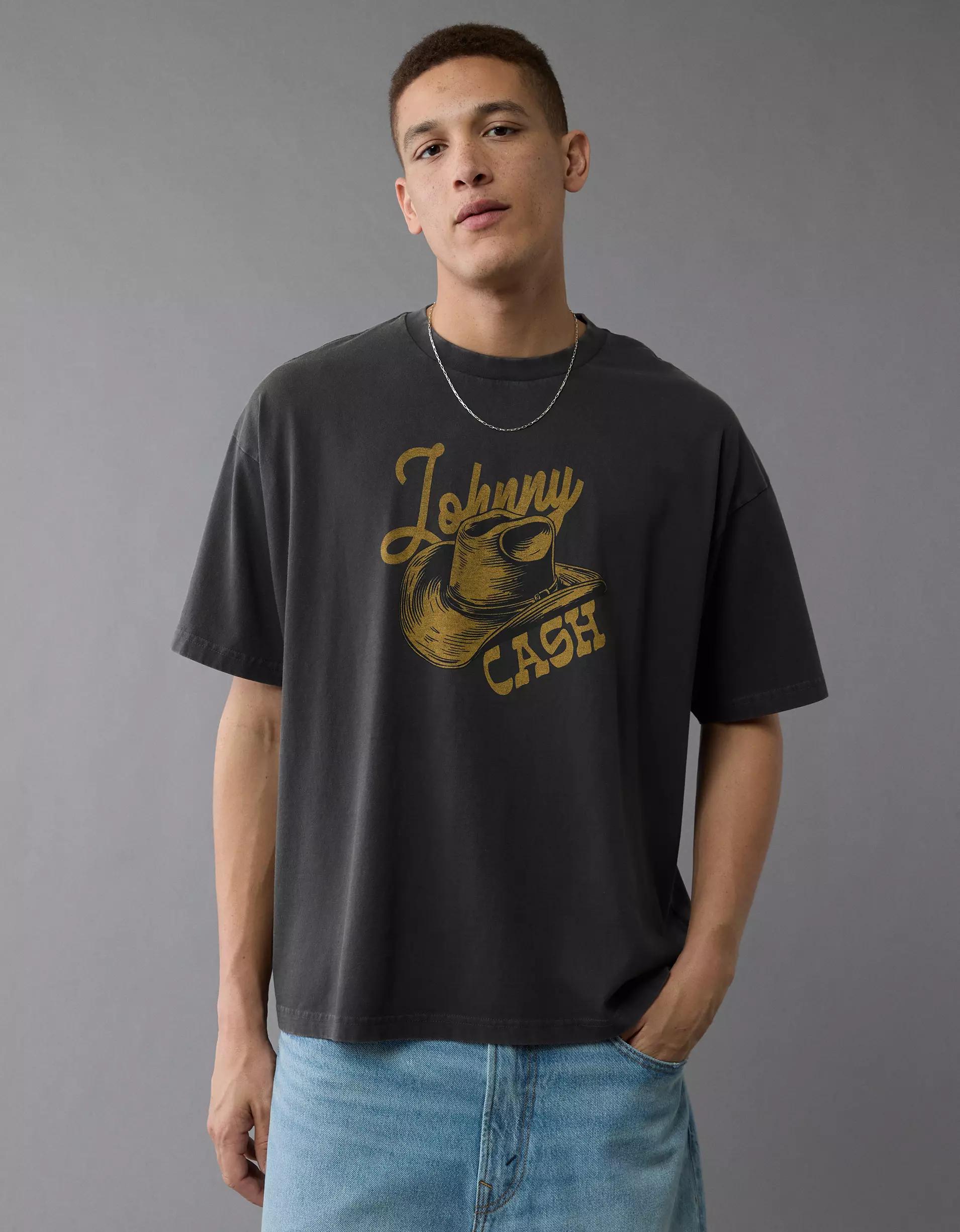 AE Boxy Johnny Cash Graphic T-Shirt Product Image