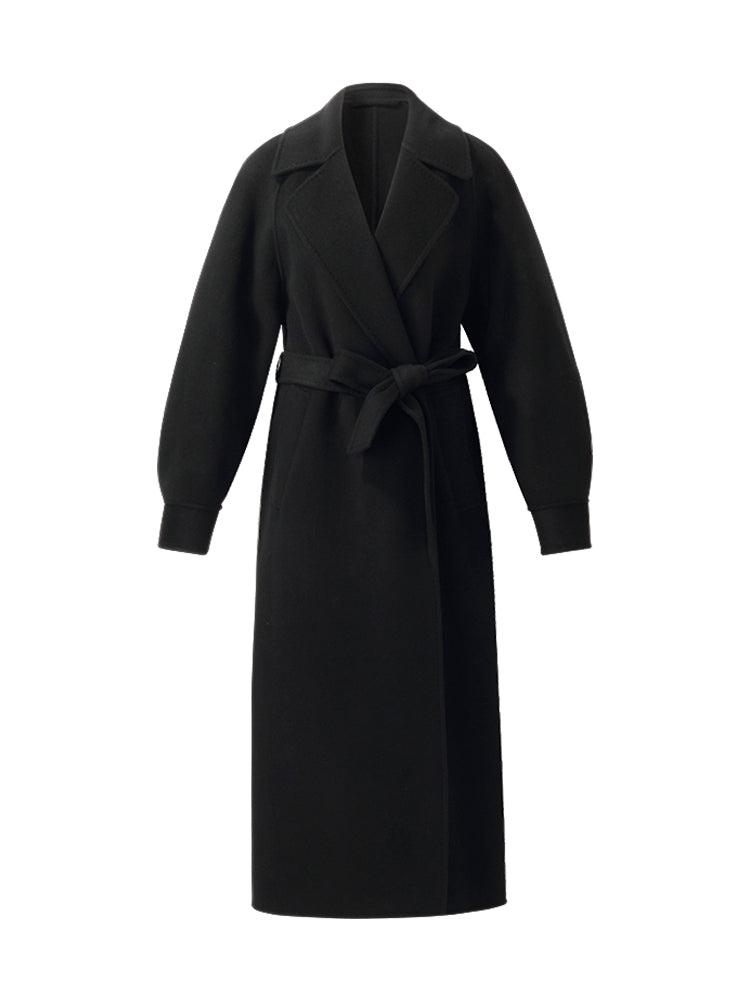 Cashmere Wool Double-Faced Longline Women Wrap Overcoat Product Image