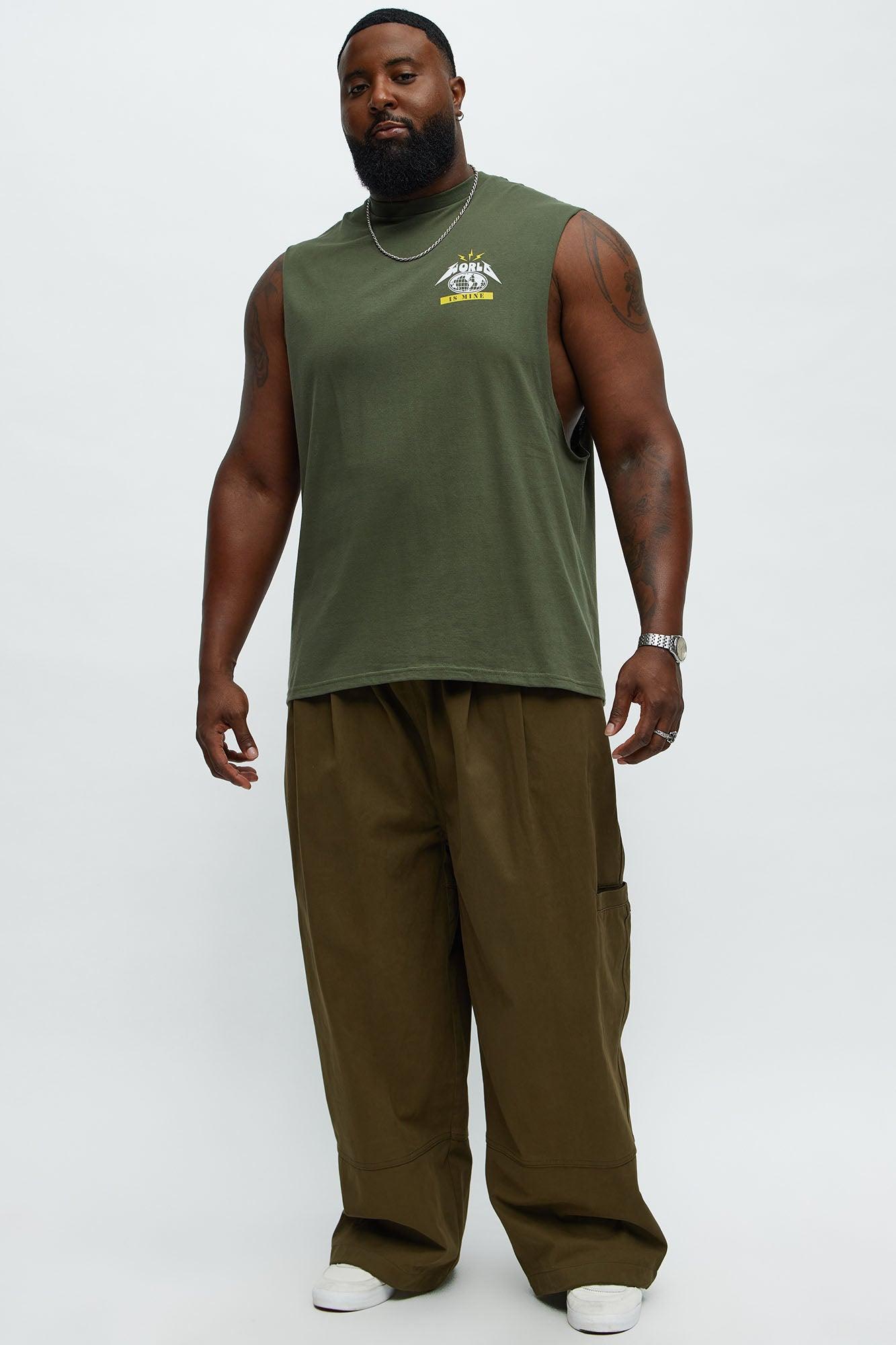 Baggy Damn Right Pants - Olive Product Image