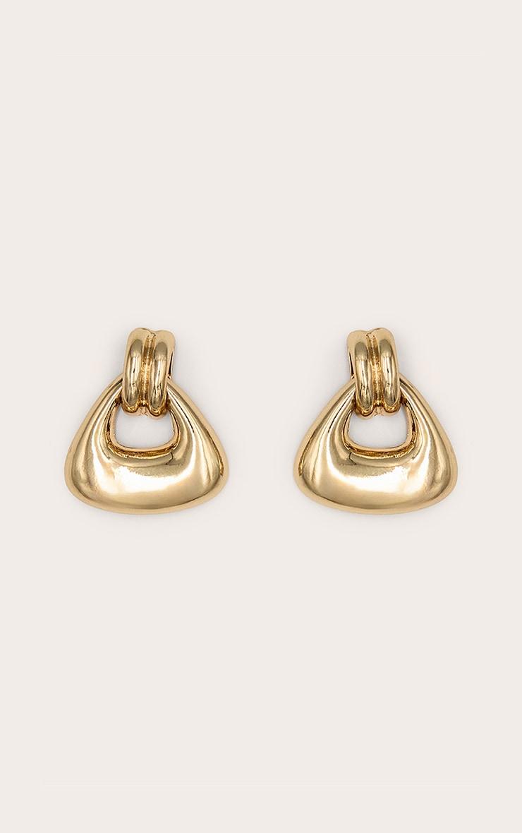 Gold Mini Triangle Door Knocker Earrings Product Image