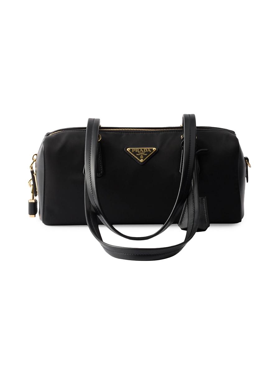 Womens Re-Nylon and Leather Medium Top Handle Bag Product Image