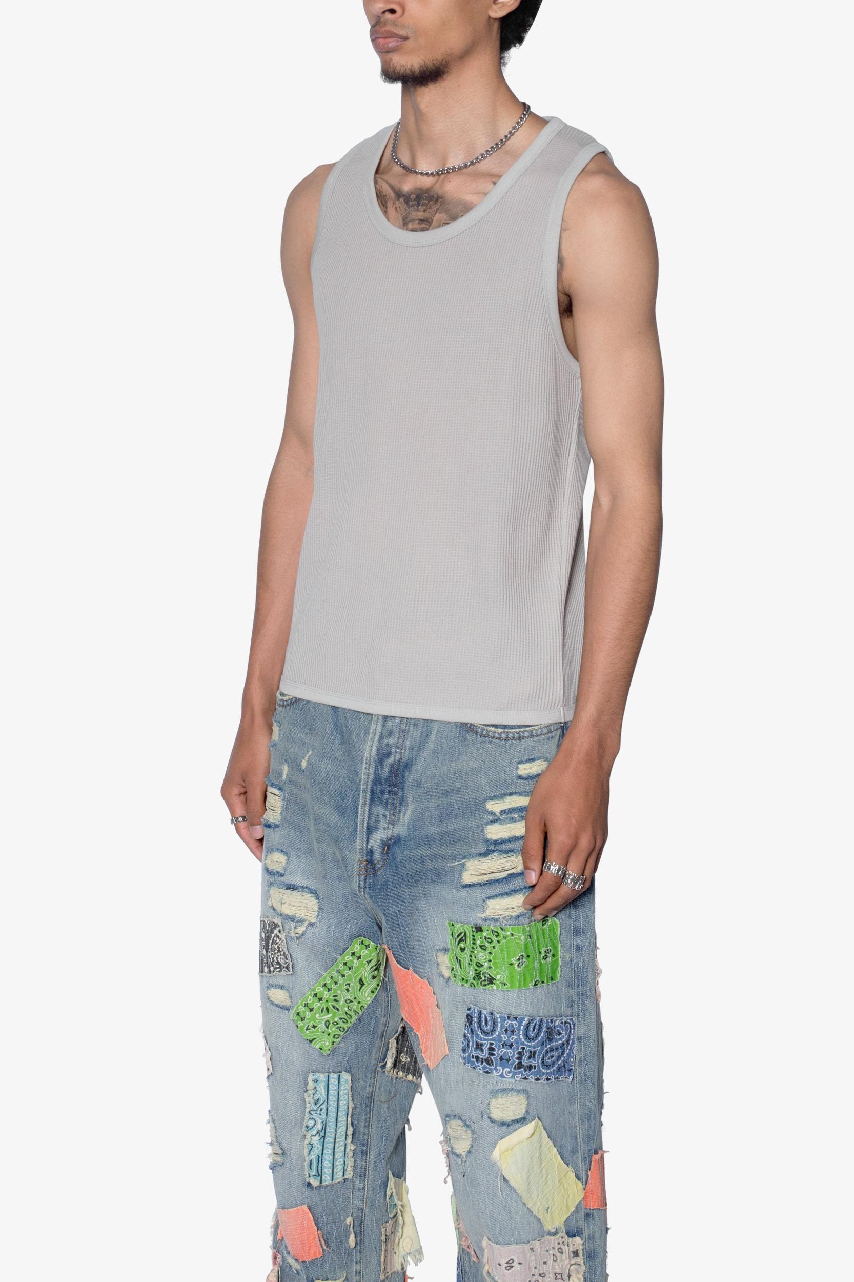 Waffle Knit Tank - Grey Product Image