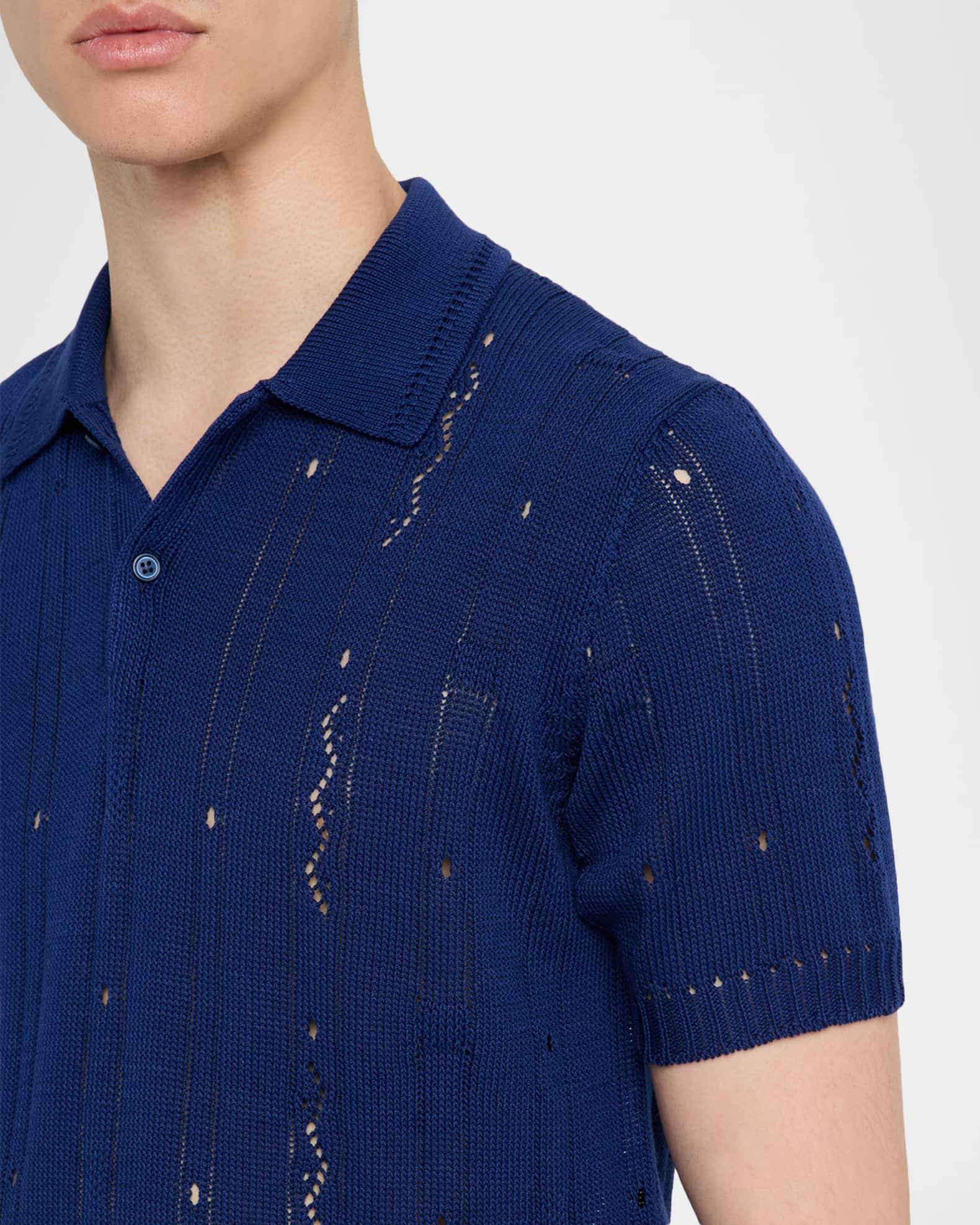 Mens Openwork Polo Shirt Product Image