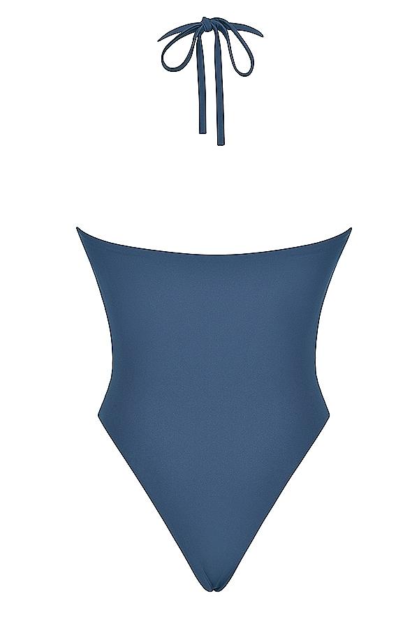 Aruba  deep blue gathered swimsuit Product Image