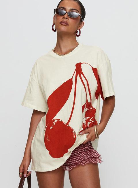 Cherrie Amore Oversized Tee White Product Image