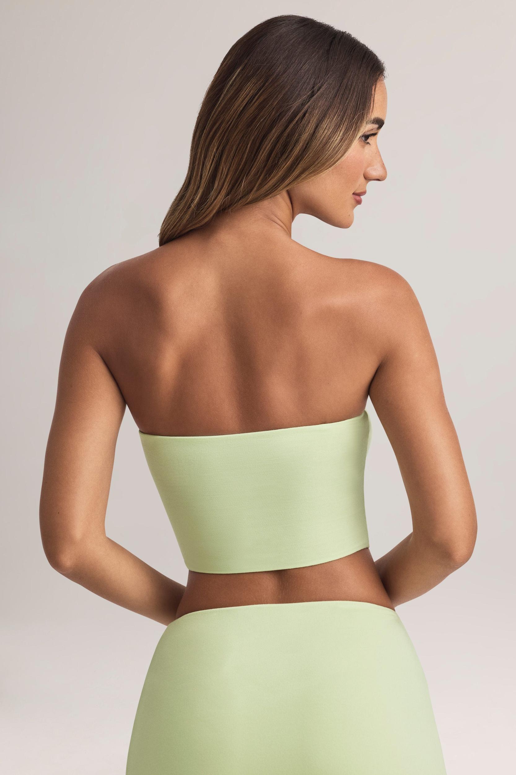 Modal Strapless Crop Top in Sage Green Product Image