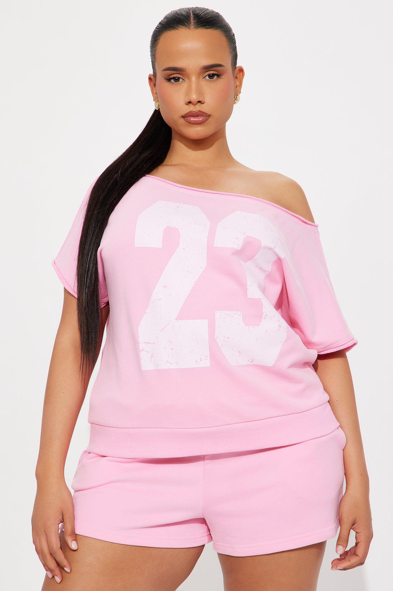 23 Off Shoulder Short Set - Bubblegum Pink Product Image