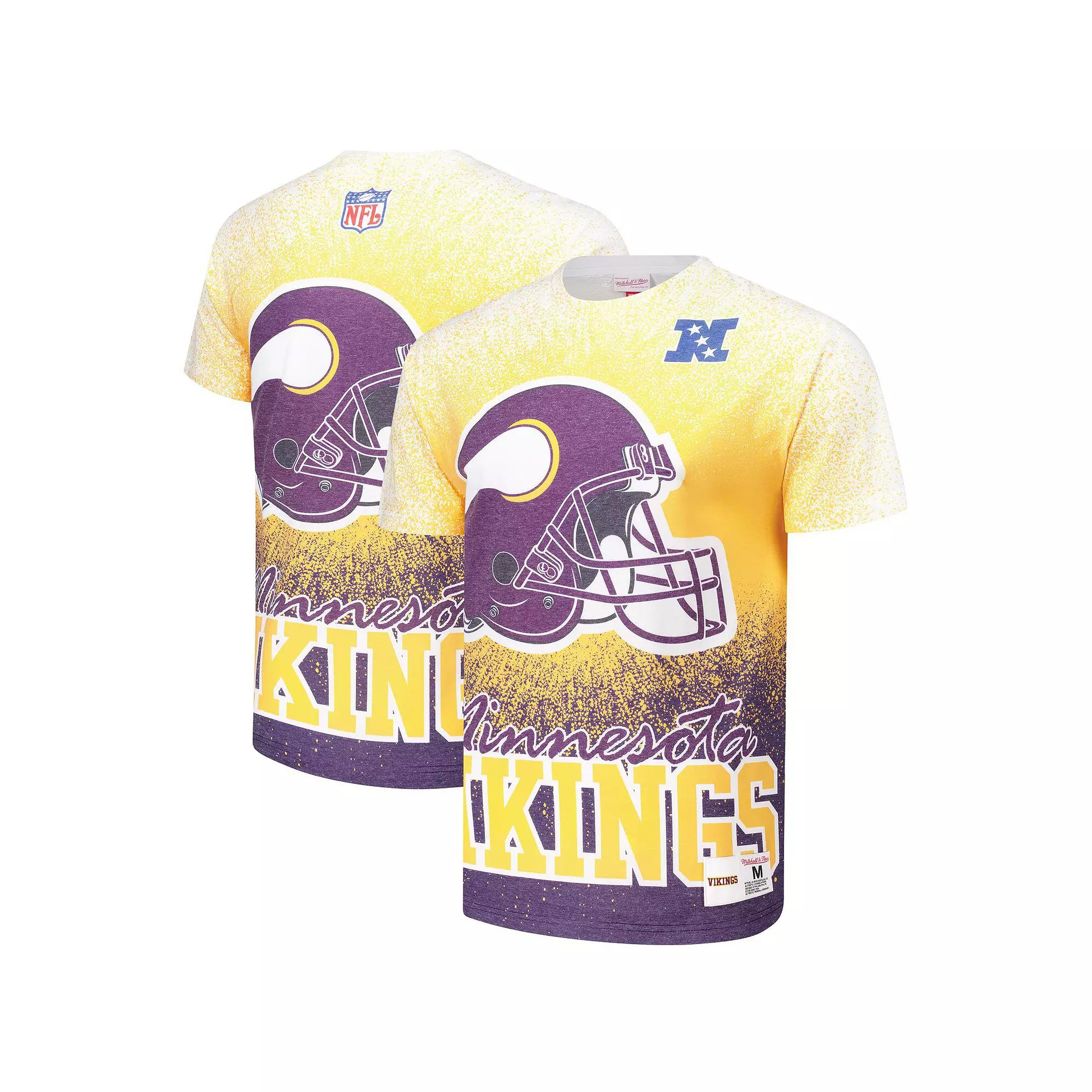 Men's Mitchell & Ness  White Minnesota Vikings Team Burst Vintage Logo T-Shirt, Size: Small Product Image