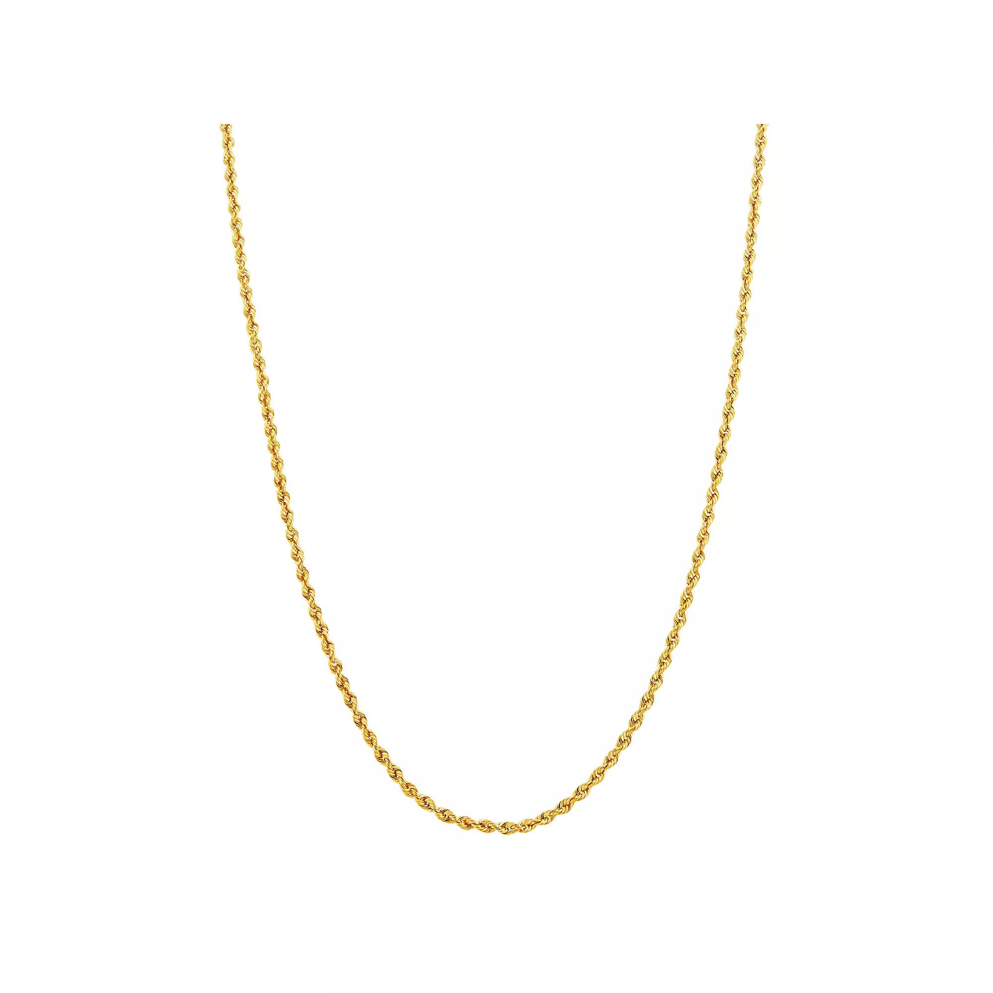 Everlasting Gold 14k Gold 1.8mm Rope Chain Necklace, Women's, Size: 18", Yellow Product Image