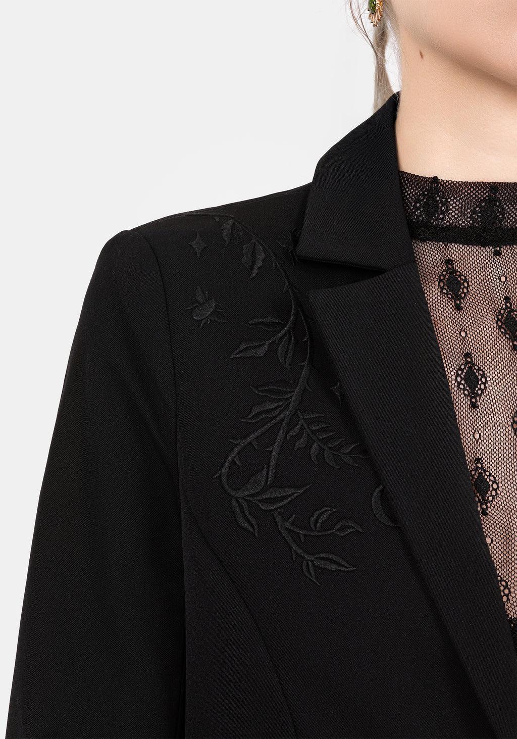 Mona Embroidered Crop Blazer Product Image