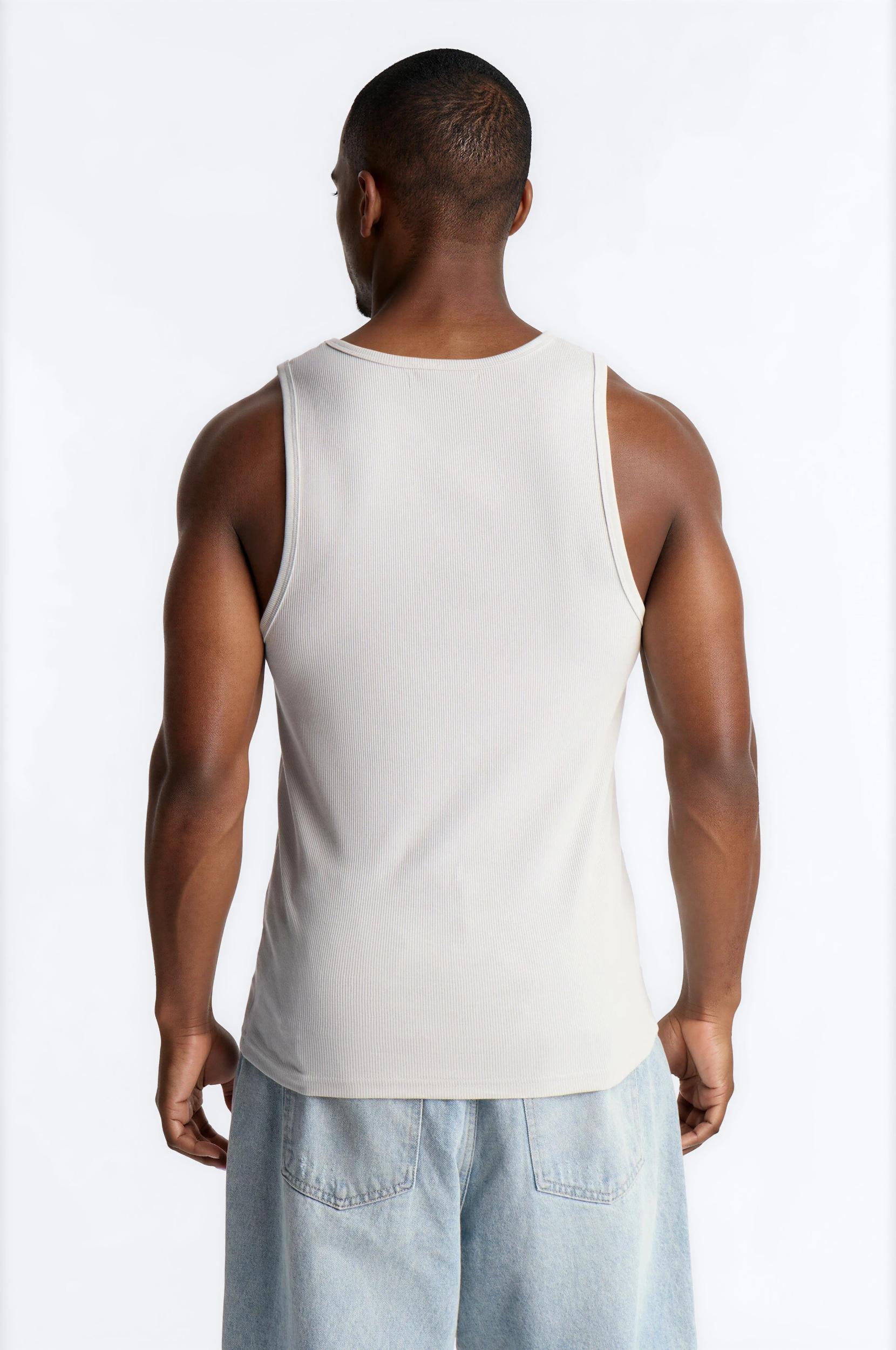 Classic Ribbed Tank Top - Grey Male Product Image