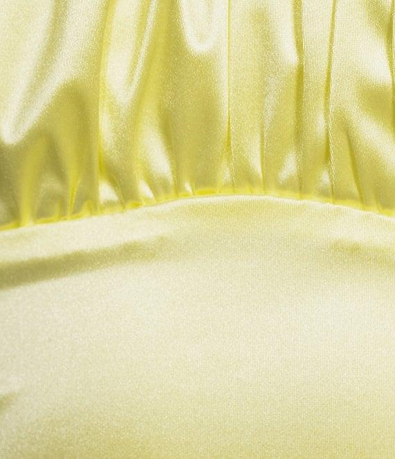 Honey and Rosie Scoop Neck Spaghetti Tie Strap Low-Back Gown Product Image