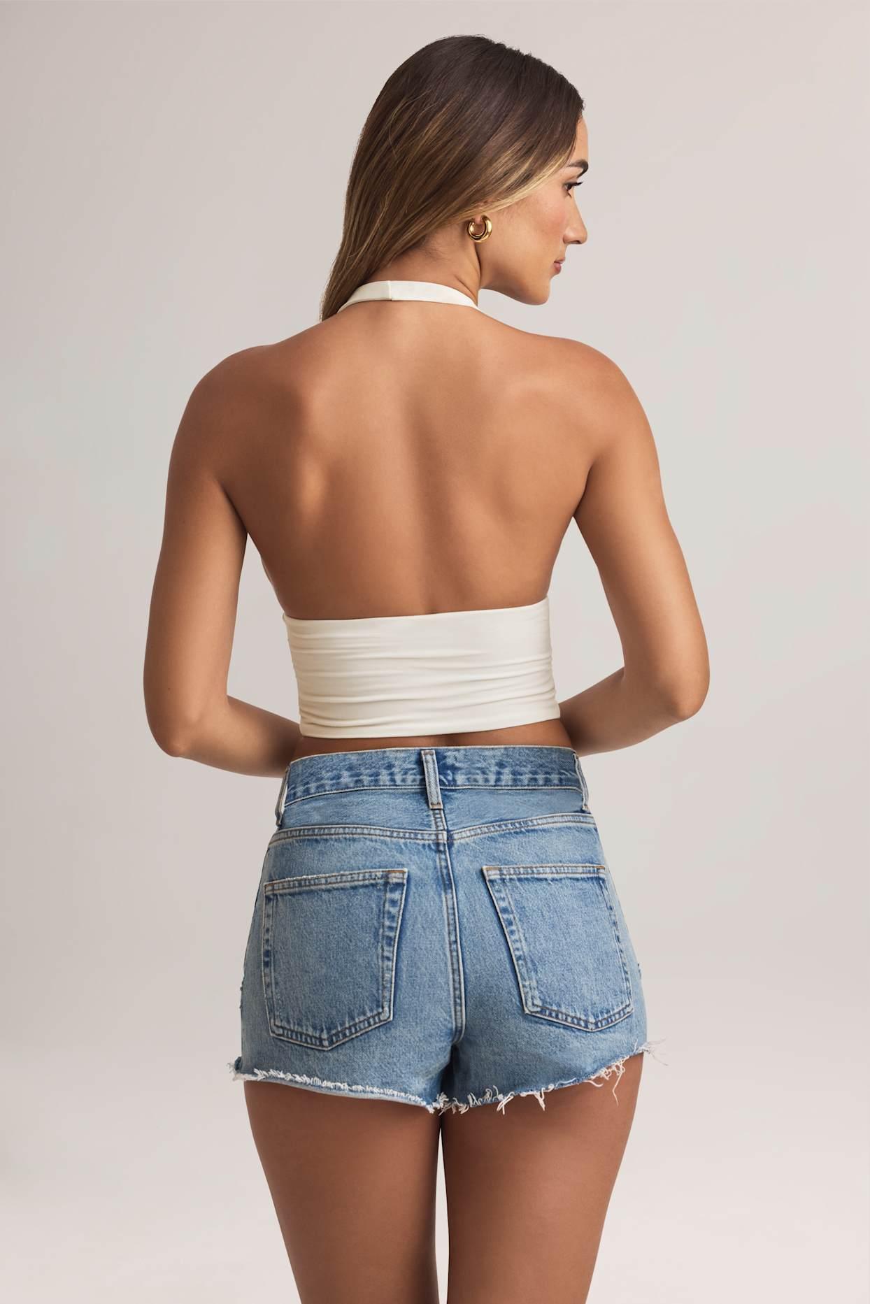 Modal Halterneck Top in White Product Image